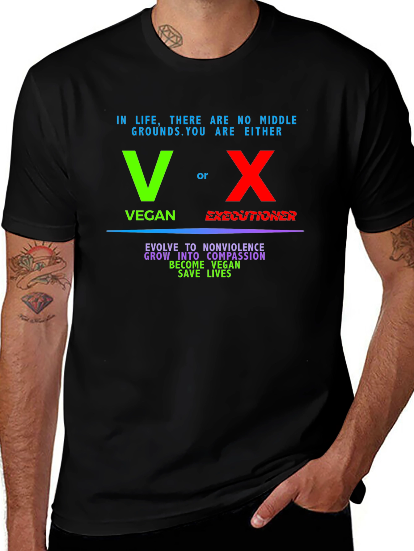 Variant 25 of Vegan vs Executioner Graphic T-Shirt