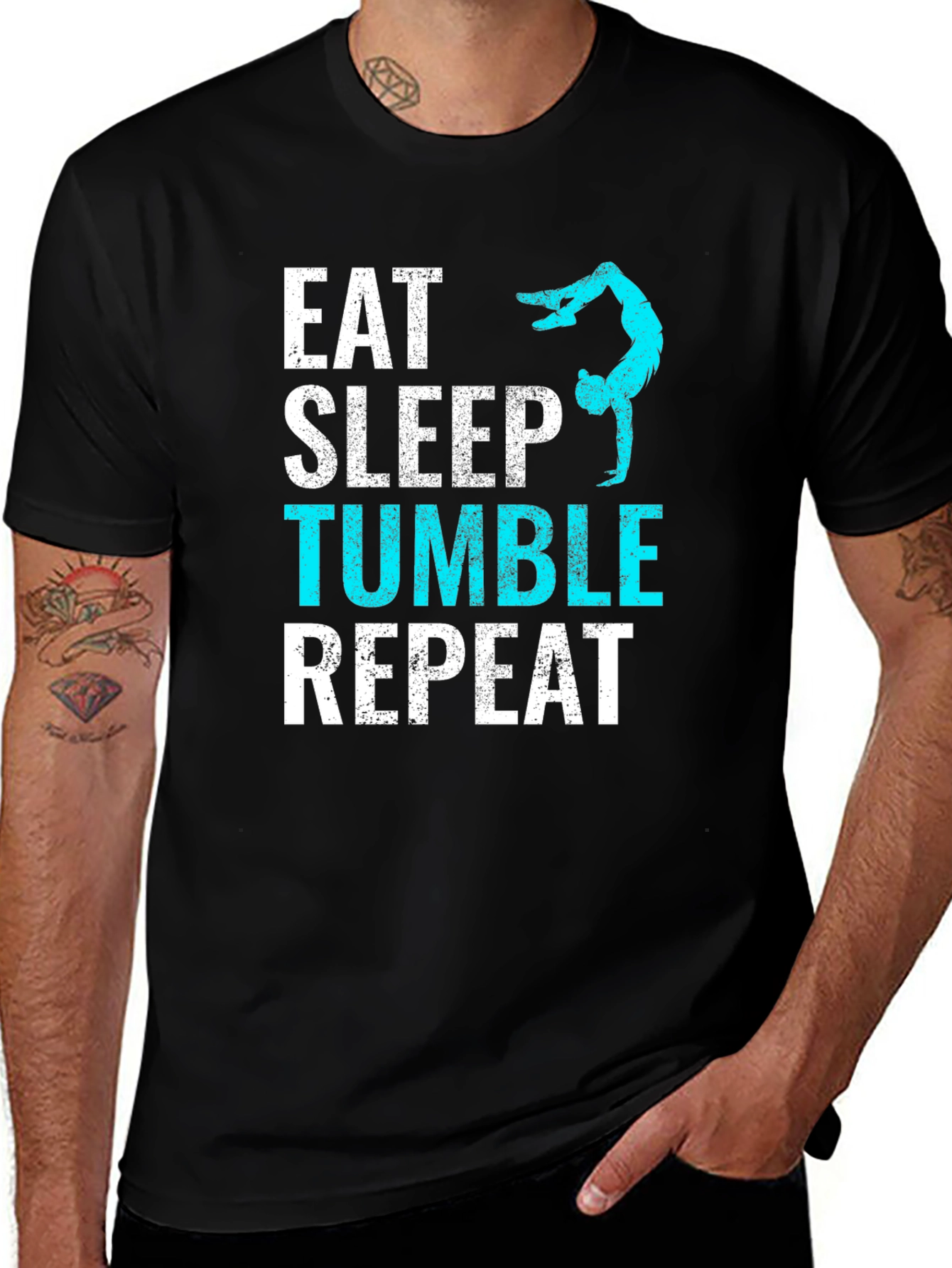 Variant 6 of Eat Sleep Tumble Repeat T-Shirt Gymnastics