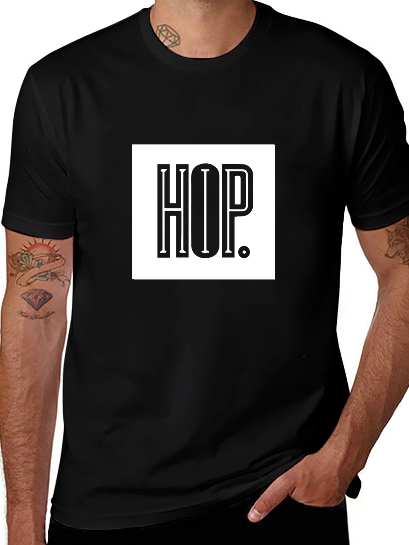 Variant 11 of Black HOP Graphic Tee - Casual Style