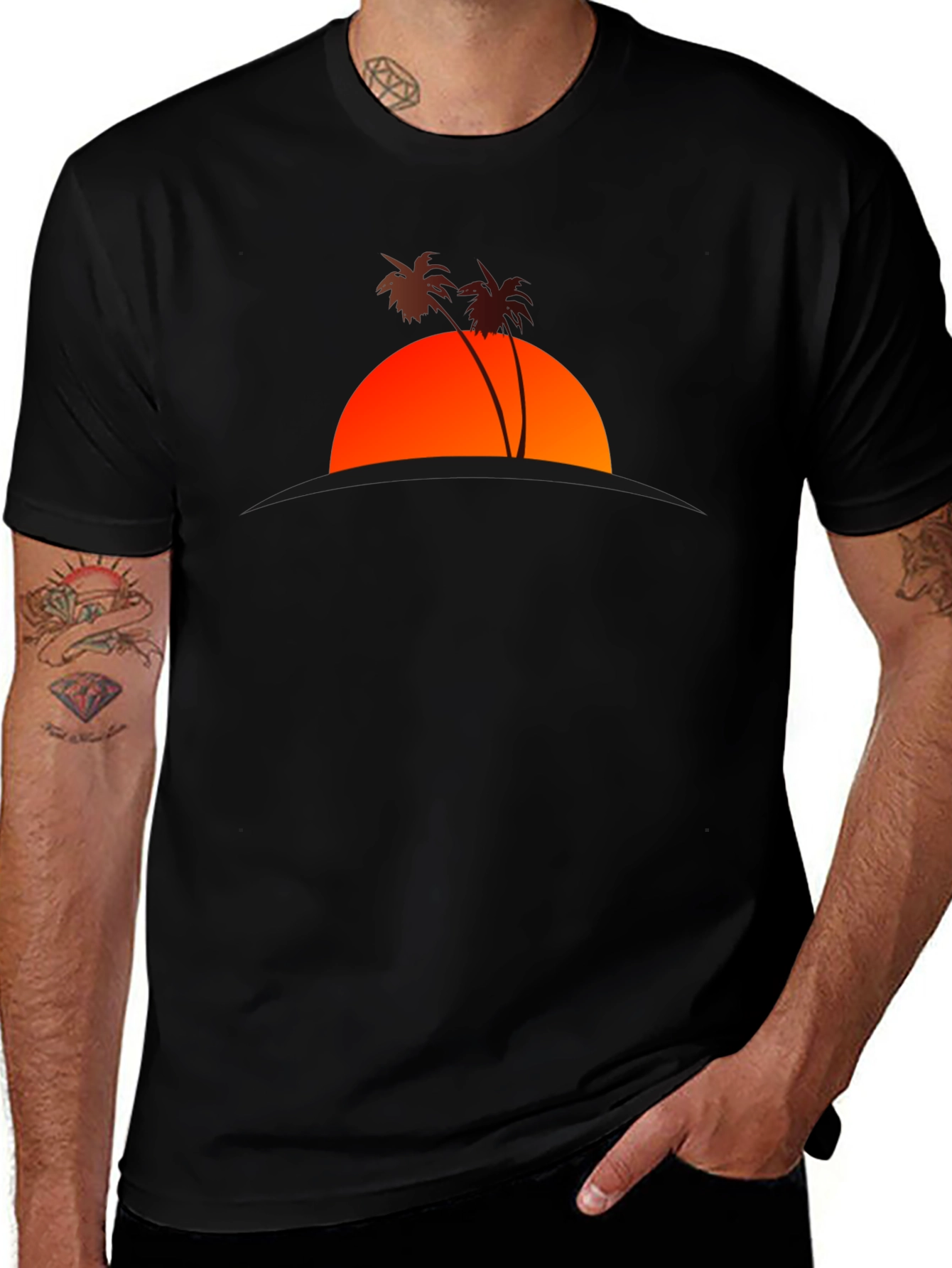 Variant 10 of Sunset Palms Graphic Tee - Island Vibes