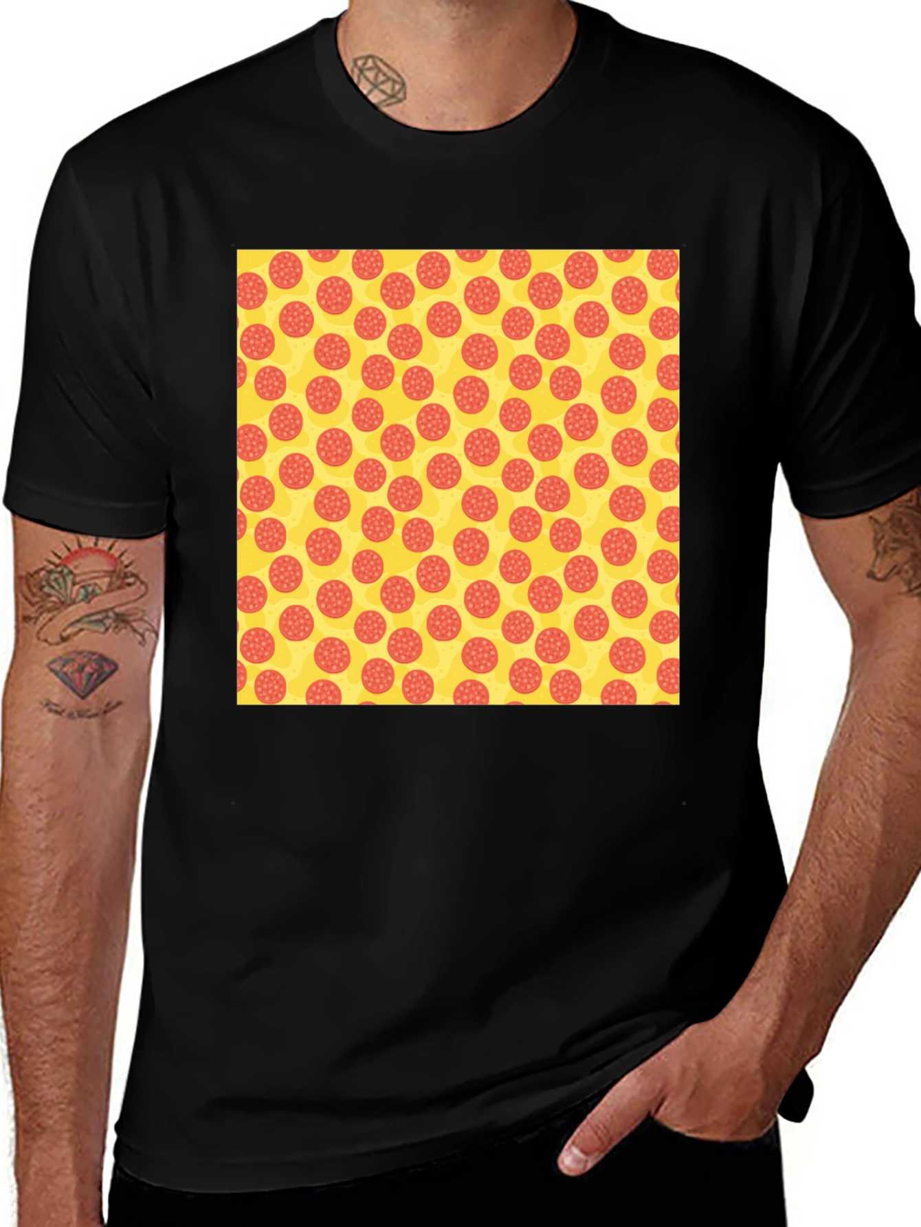 Variant 15 of Pizza Pattern Tee - Unique Graphic T-Shirt