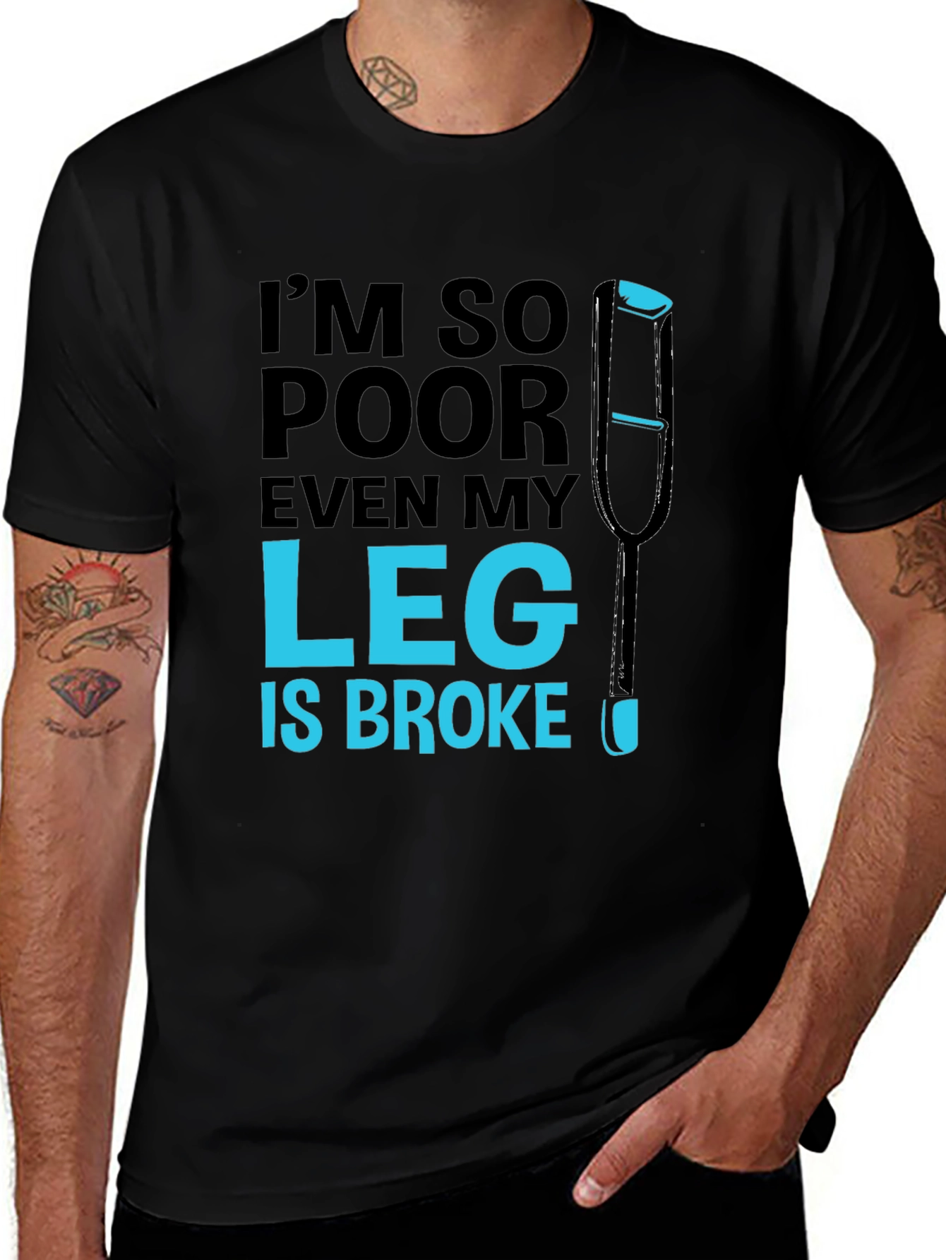 Variant 3 of Funny Broken Leg Graphic T-Shirt