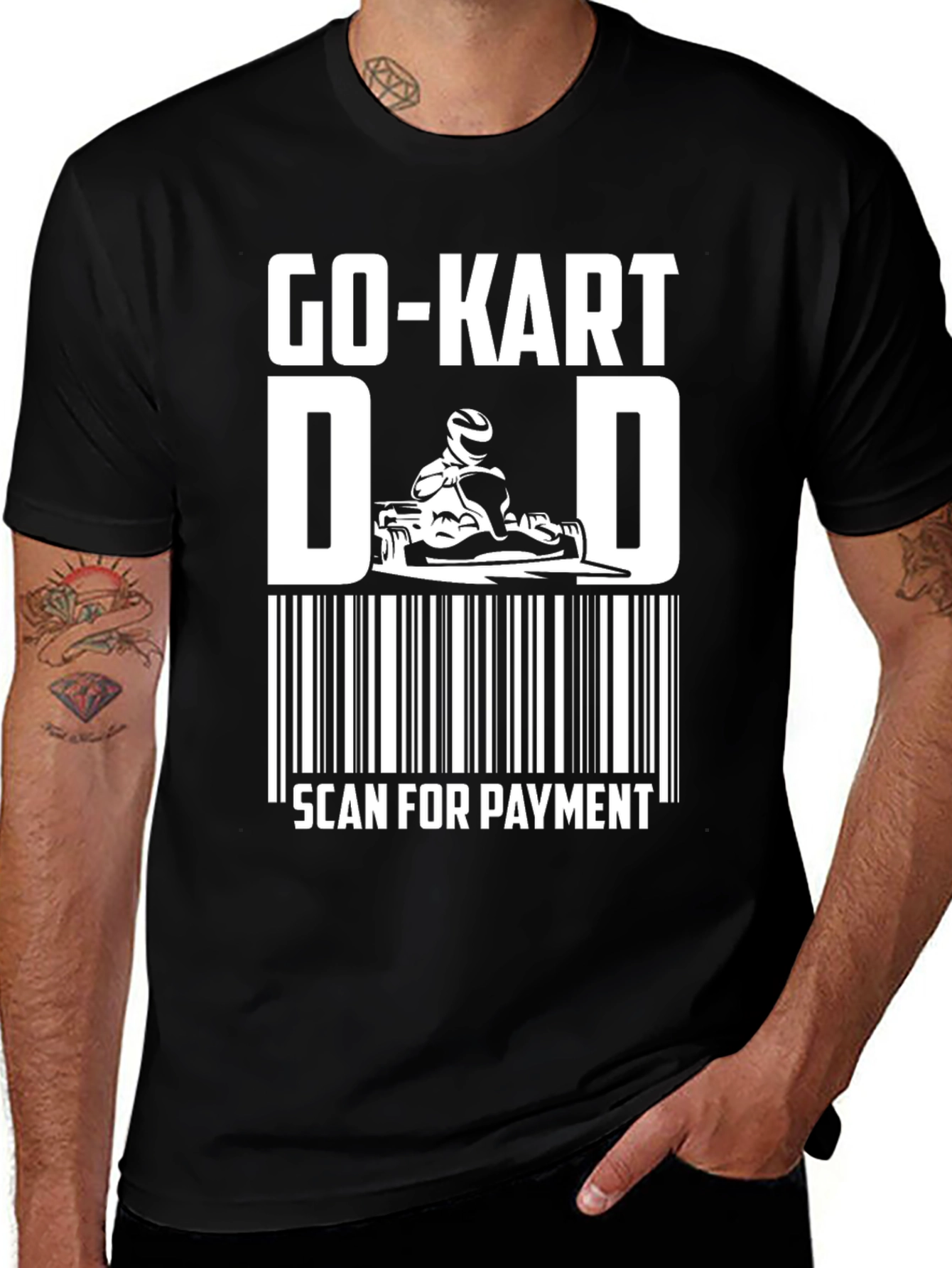 Variant 17 of Go-Kart Dad Scan For Payment Funny T-Shirt
