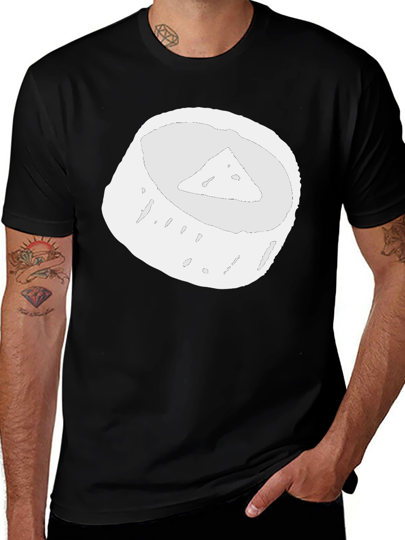 Variant 23 of Abstract Graphic Print Black Tee