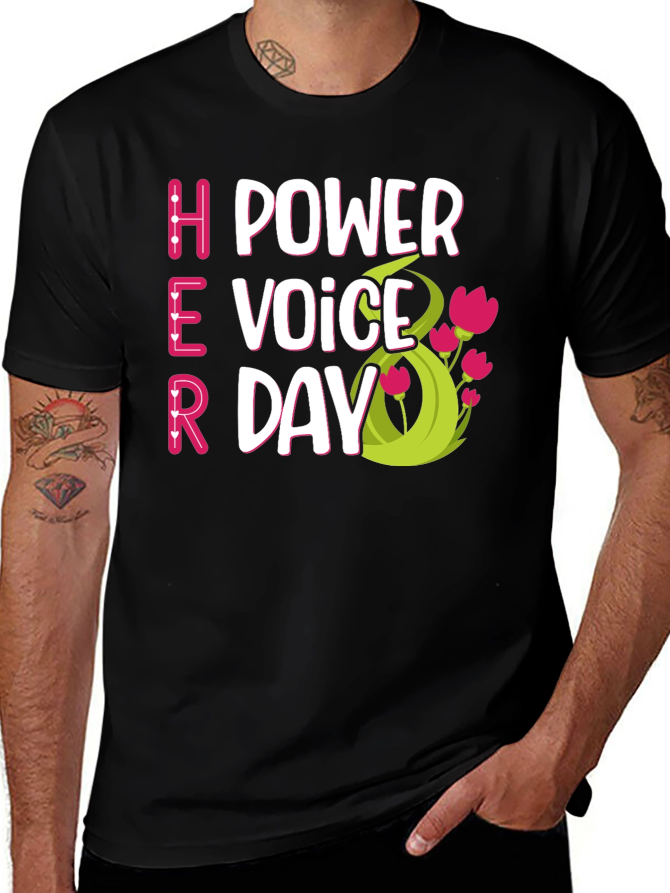 Variant 4 of Her Power Voice Day T-Shirt - Celebrate Women