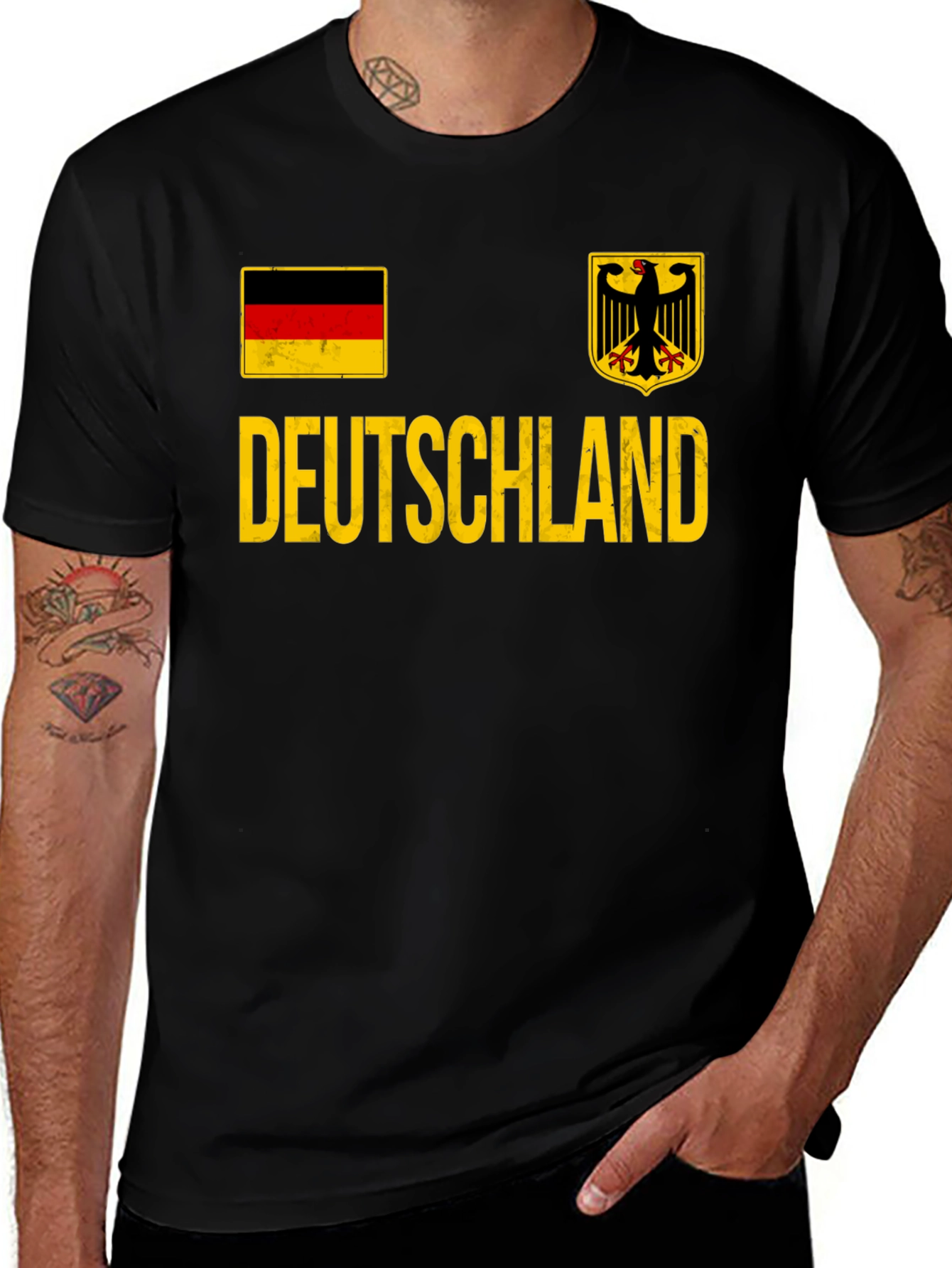 Deutschland Graphic Tee - Black German Pride T-Shirt
