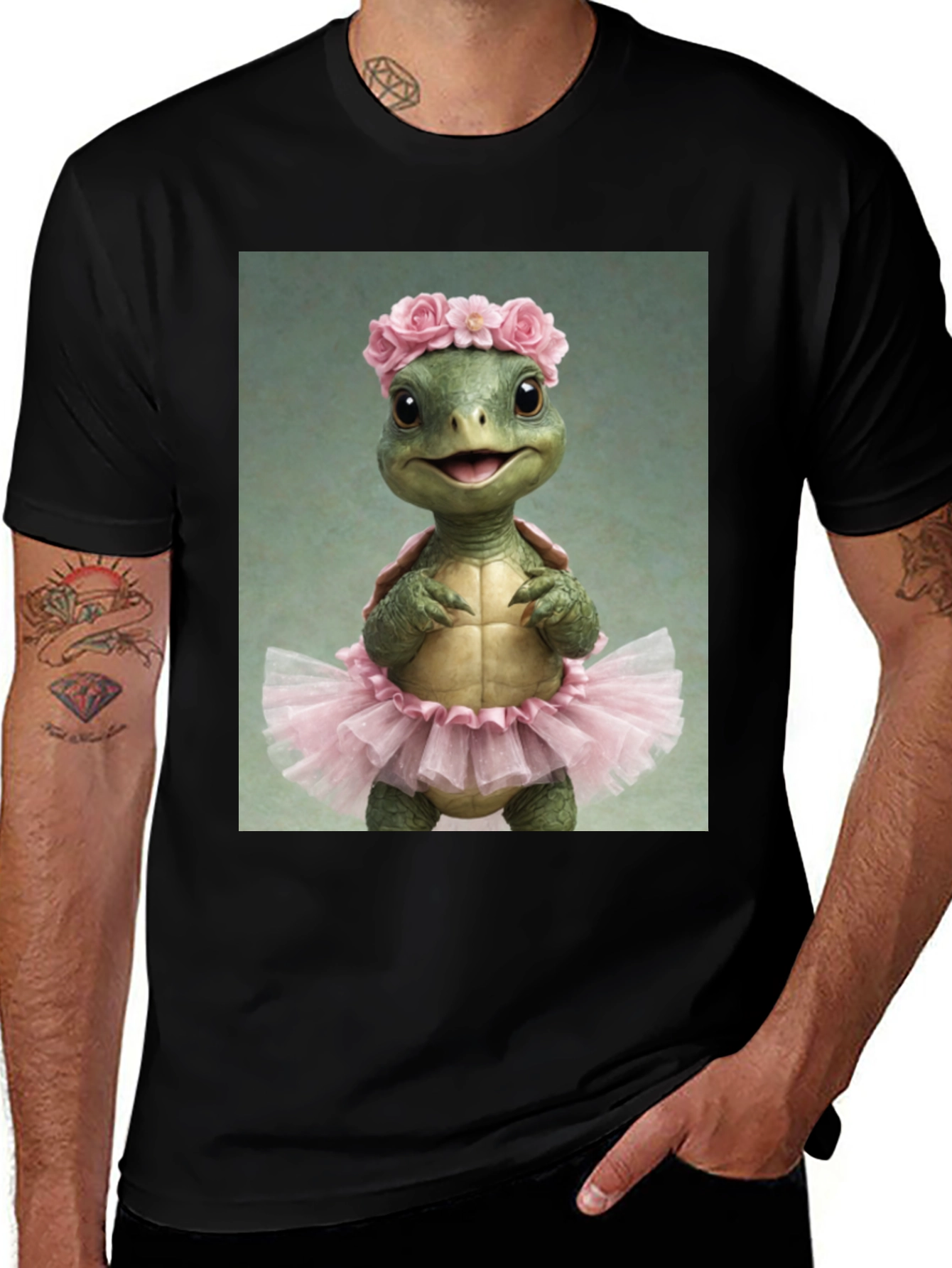 Variant 6 of Turtle Ballerina Black T-Shirt