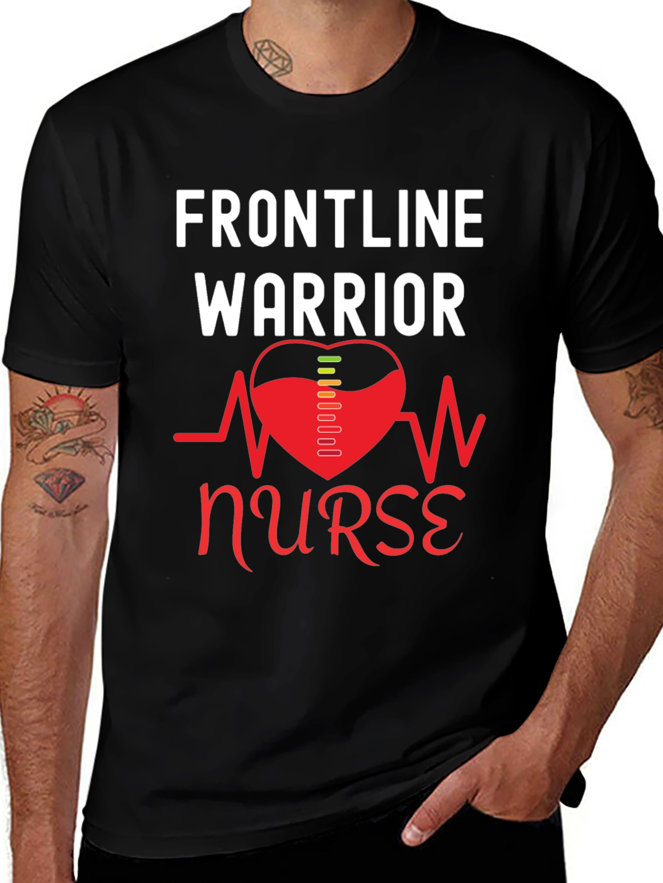 Variant 12 of Frontline Warrior Nurse T-Shirt
