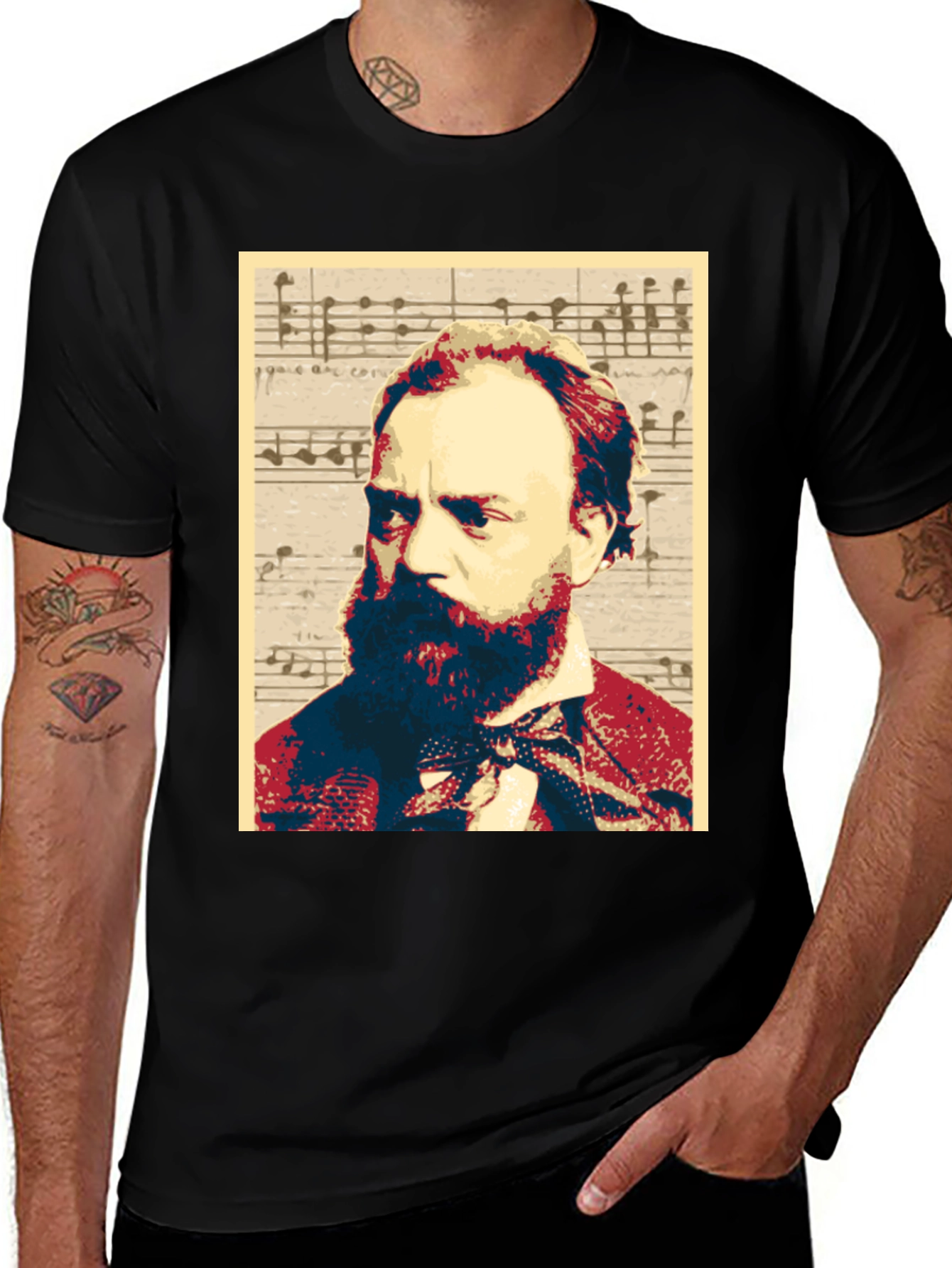 Variant 8 of Musical Composer Portrait Graphic Tee