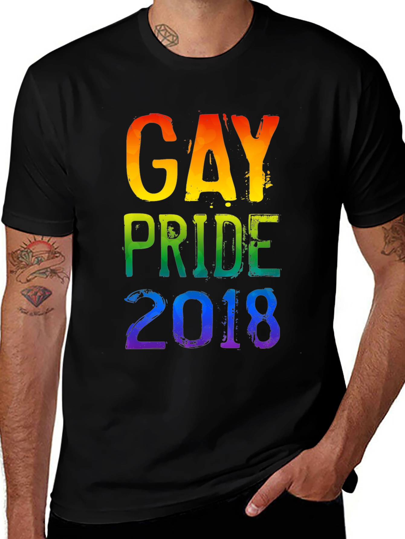 Black Gay Pride 2018 Rainbow T-Shirt main image
