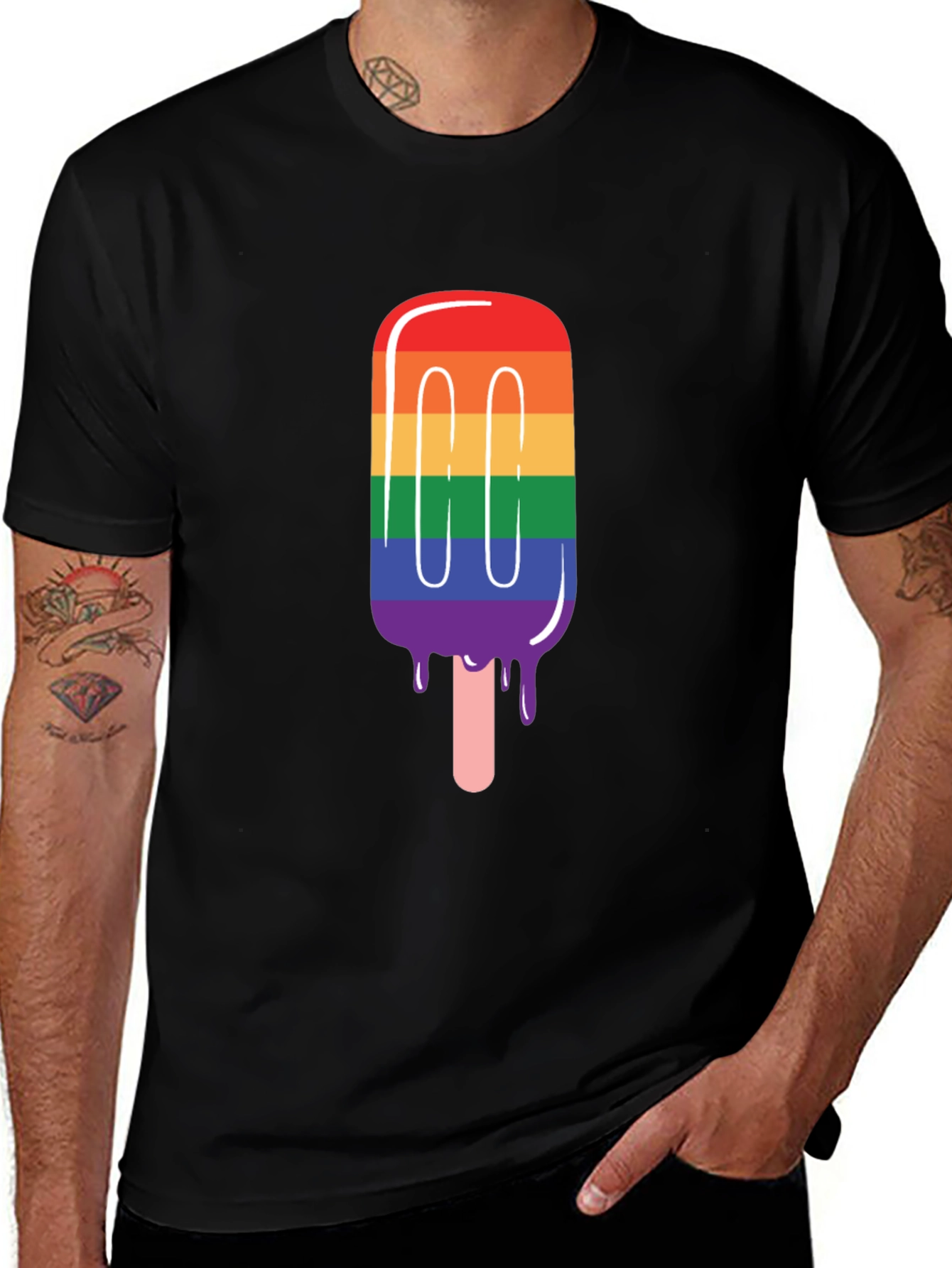 Variant 2 of Rainbow Popsicle T-Shirt - Pride Graphic Tee