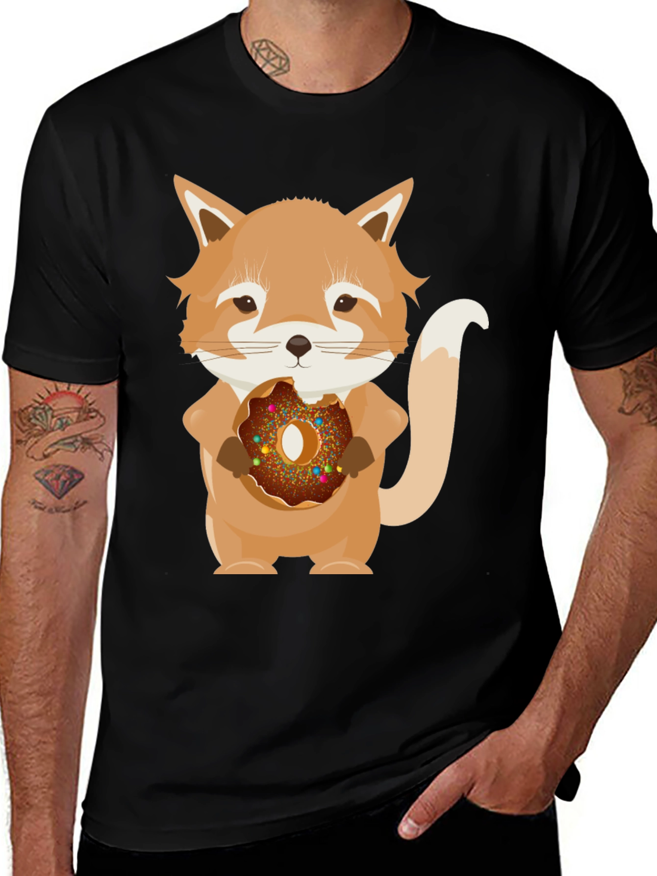 Variant 26 of Fox Donut T-Shirt - Cute Cartoon Animal Tee