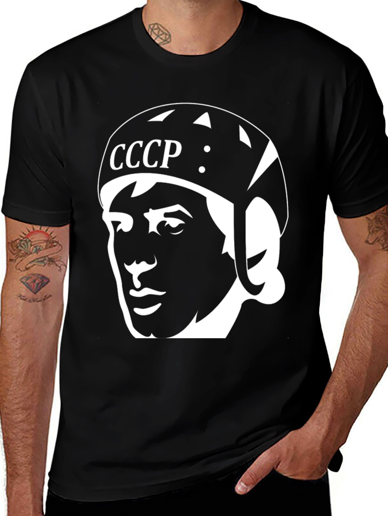 Variant 13 of CCCP Hockey Player Black T-Shirt