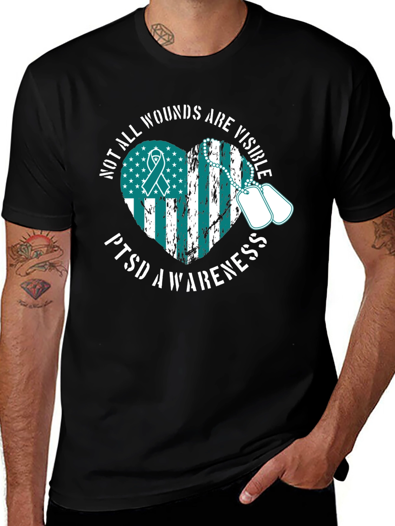PTSD Awareness Heart Graphic T-Shirt