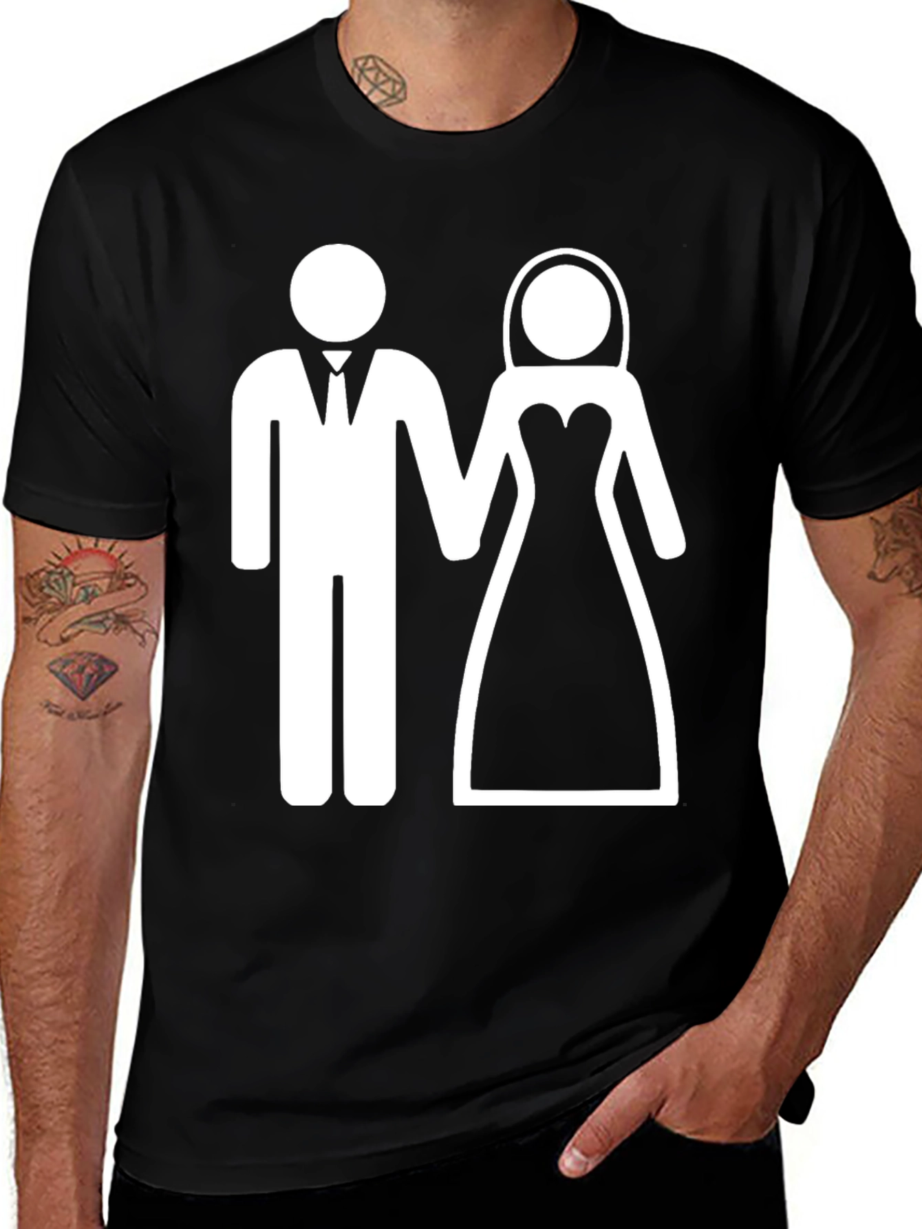 Variant 17 of Bride & Groom Wedding Tee - Black Cotton Blend