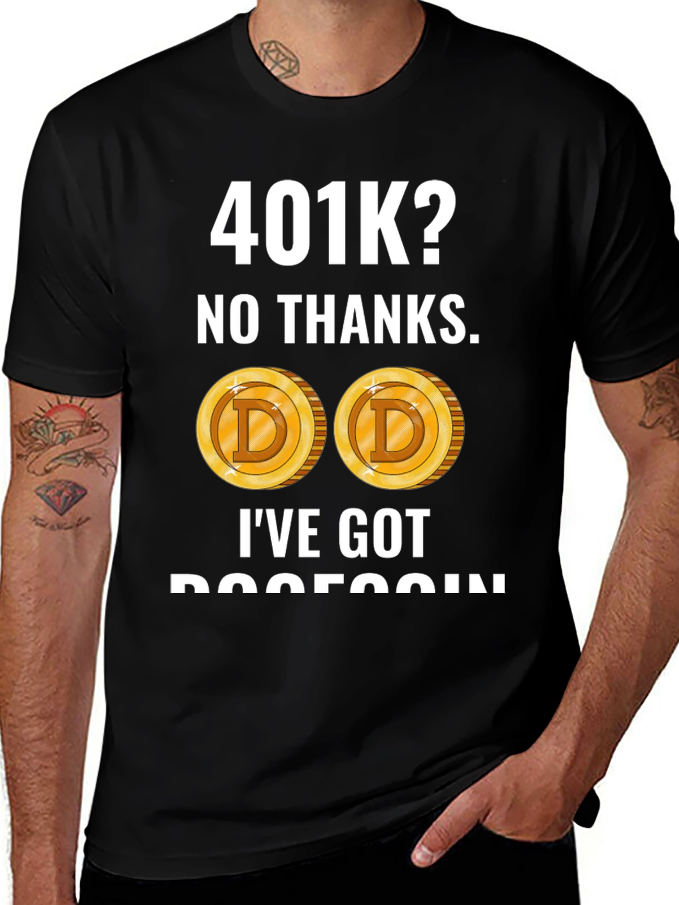 Variant 29 of 401K? No Thanks! Dogecoin Crypto T-Shirt