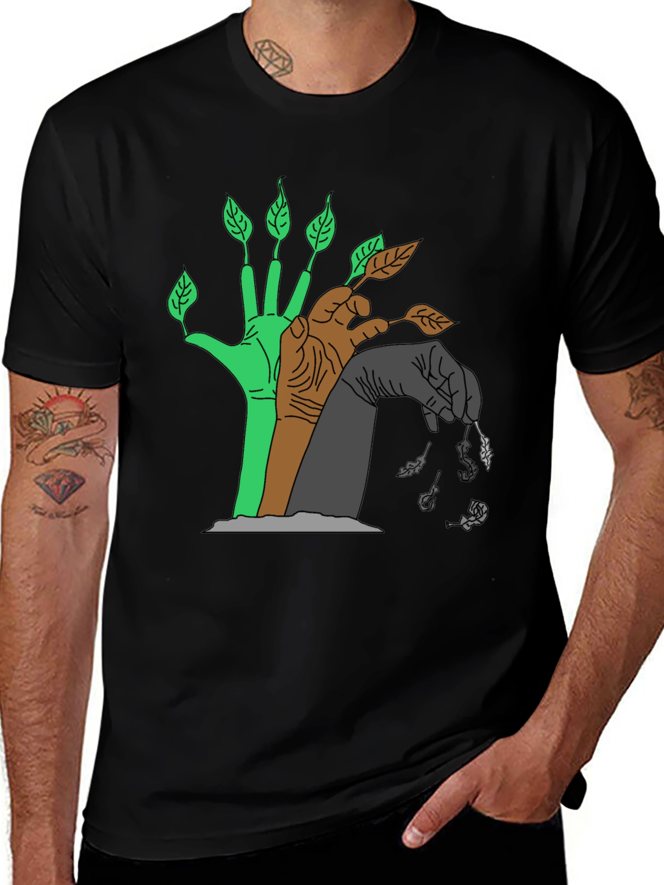 Variant 15 of Nature's Cycle T-Shirt - Black Graphic Tee