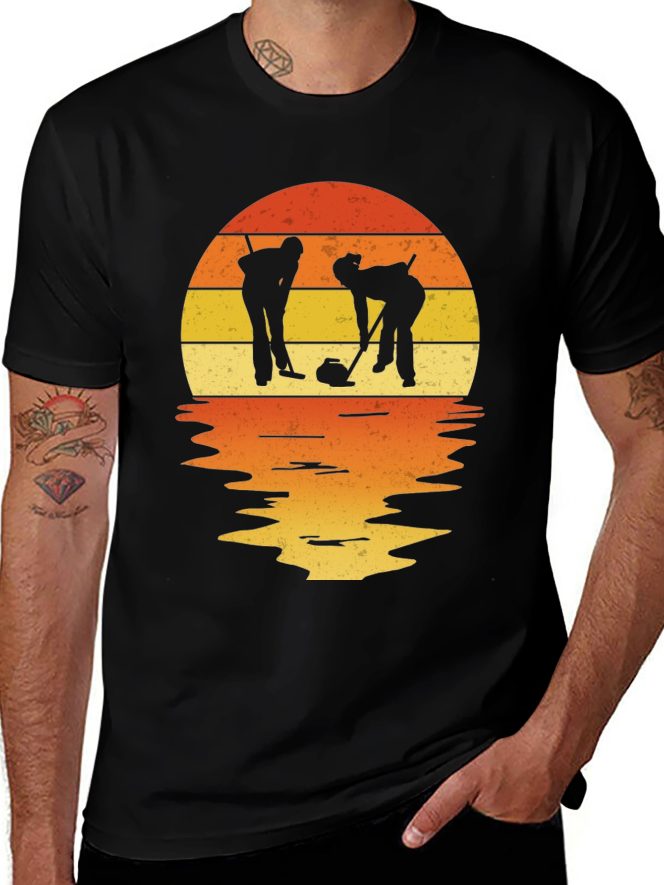 Variant 27 of Retro Sunset Curling T-Shirt