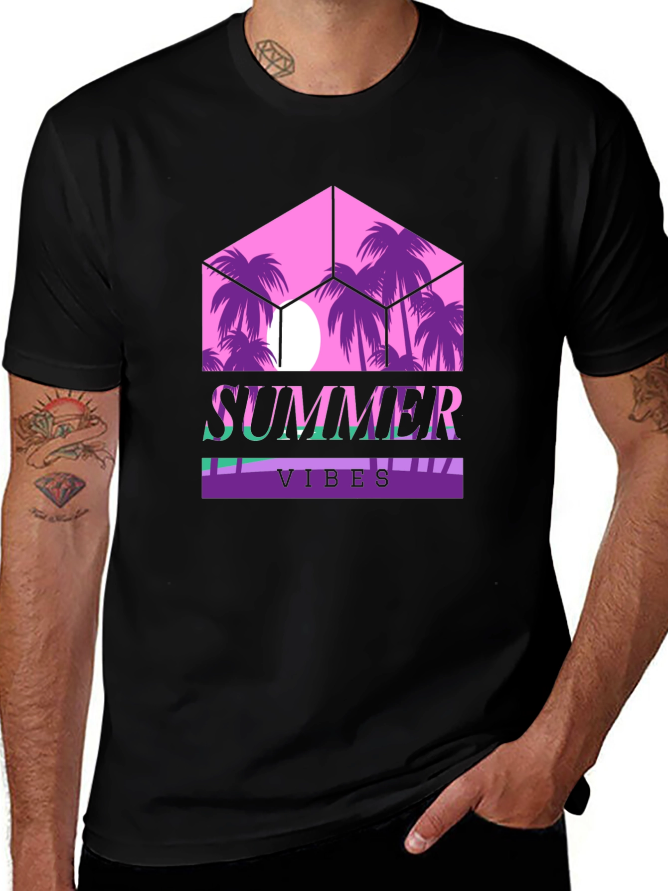 Variant 6 of Summer Vibes Graphic Tee - Black