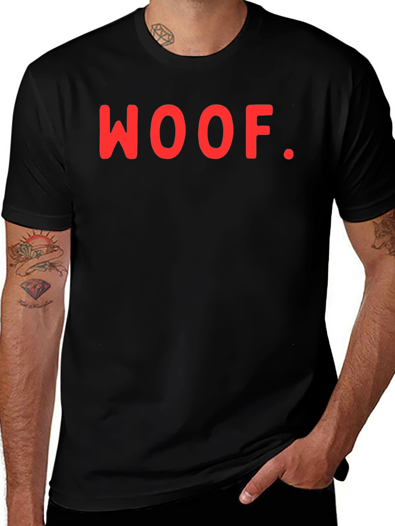 Variant 24 of Woof T-Shirt - Black Crew Neck Tee