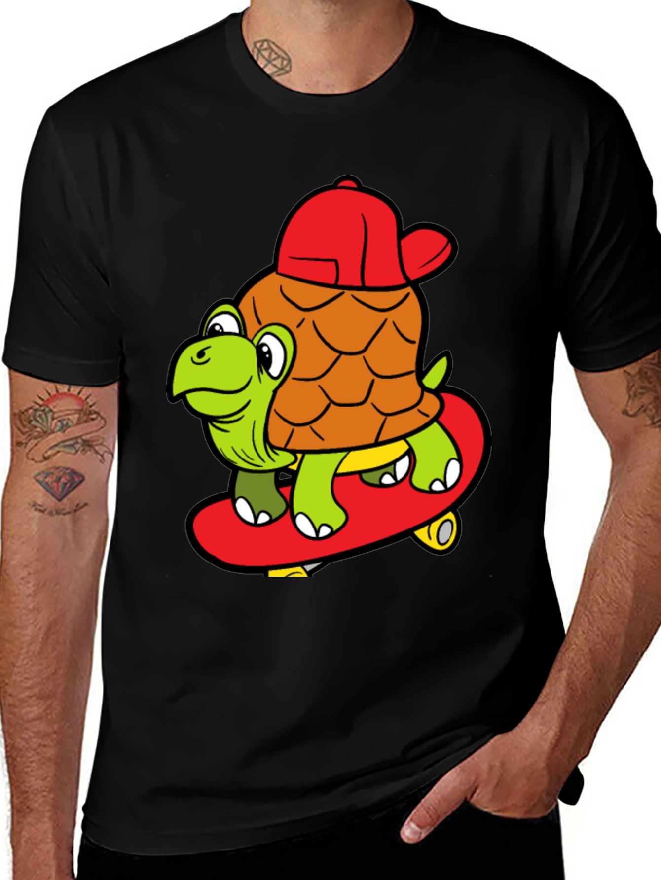 Variant 28 of Skateboarding Turtle Graphic Tee - Cool & Unique!
