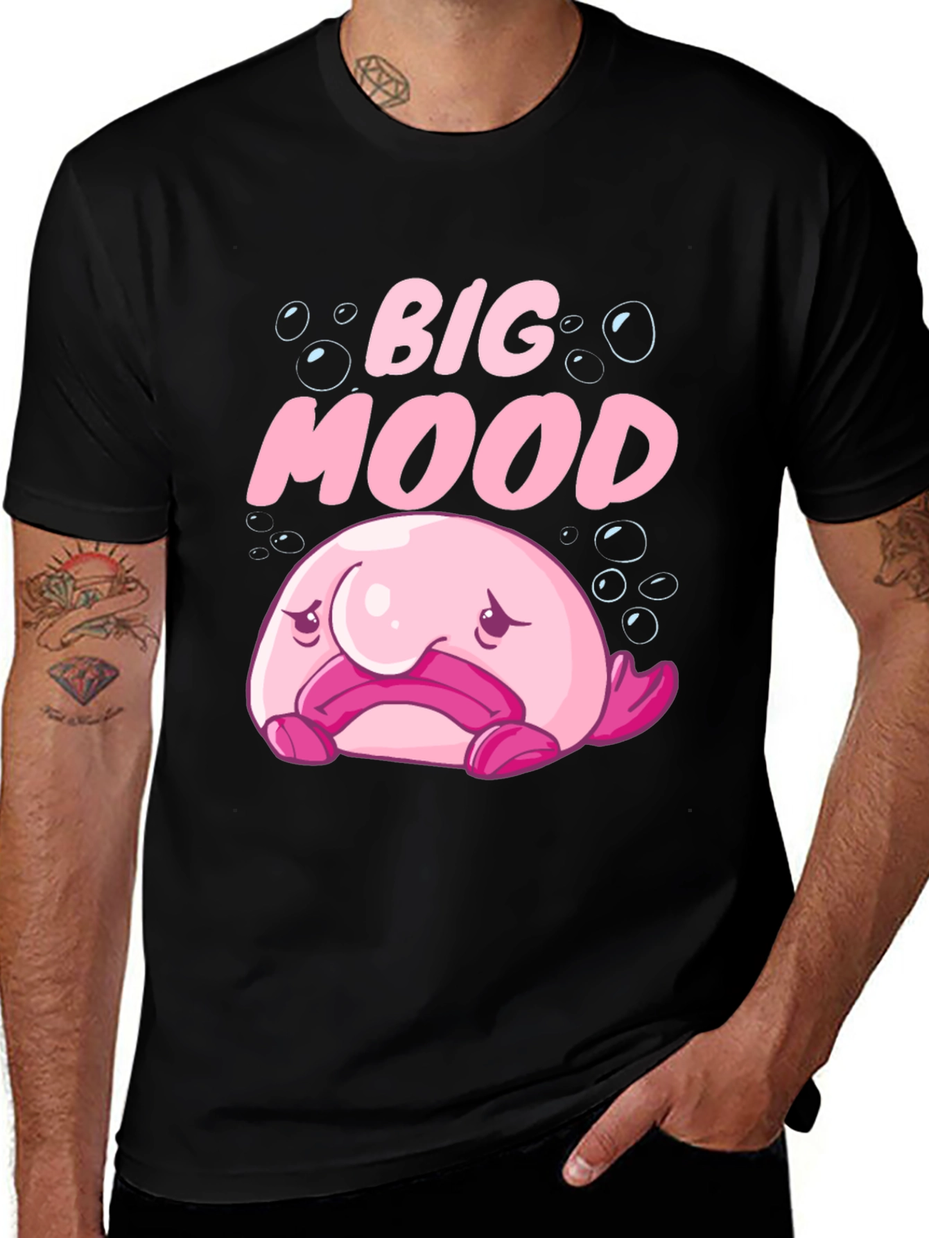 Variant 10 of Big Mood Blobfish Graphic Tee - Black