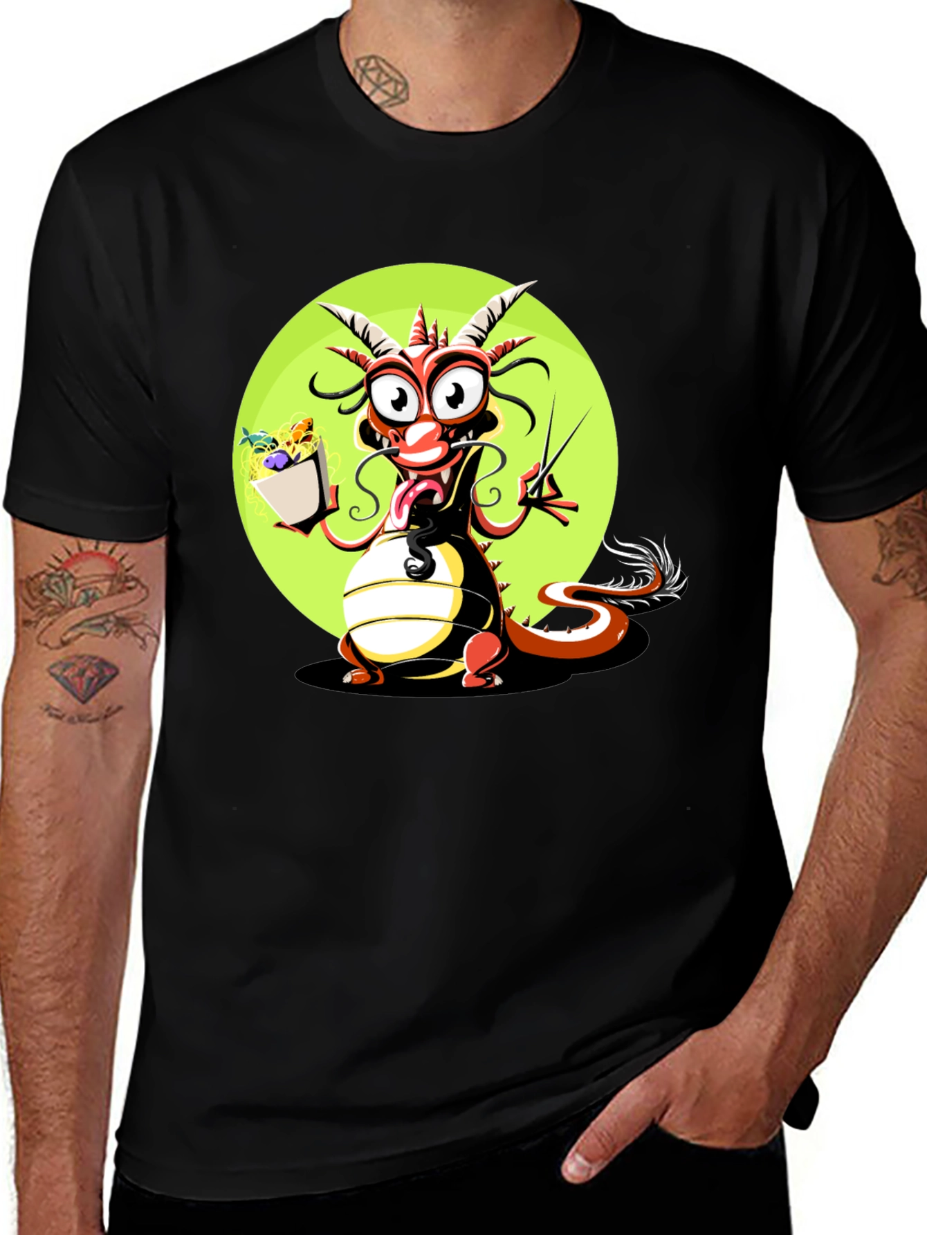 Variant 14 of Dragon with Noodles Graphic T-Shirt