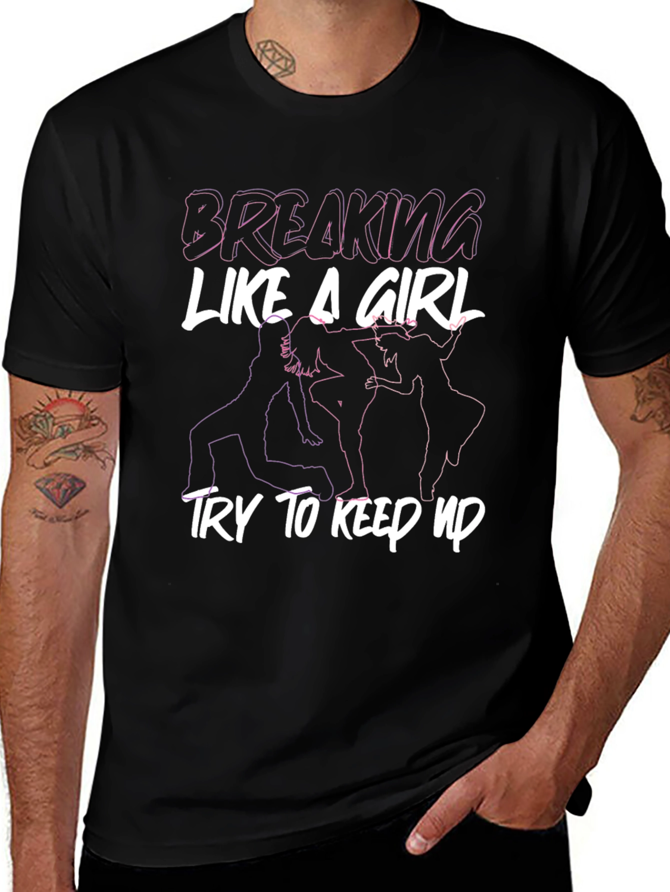 Breaking Like A Girl Graphic Tee - Black