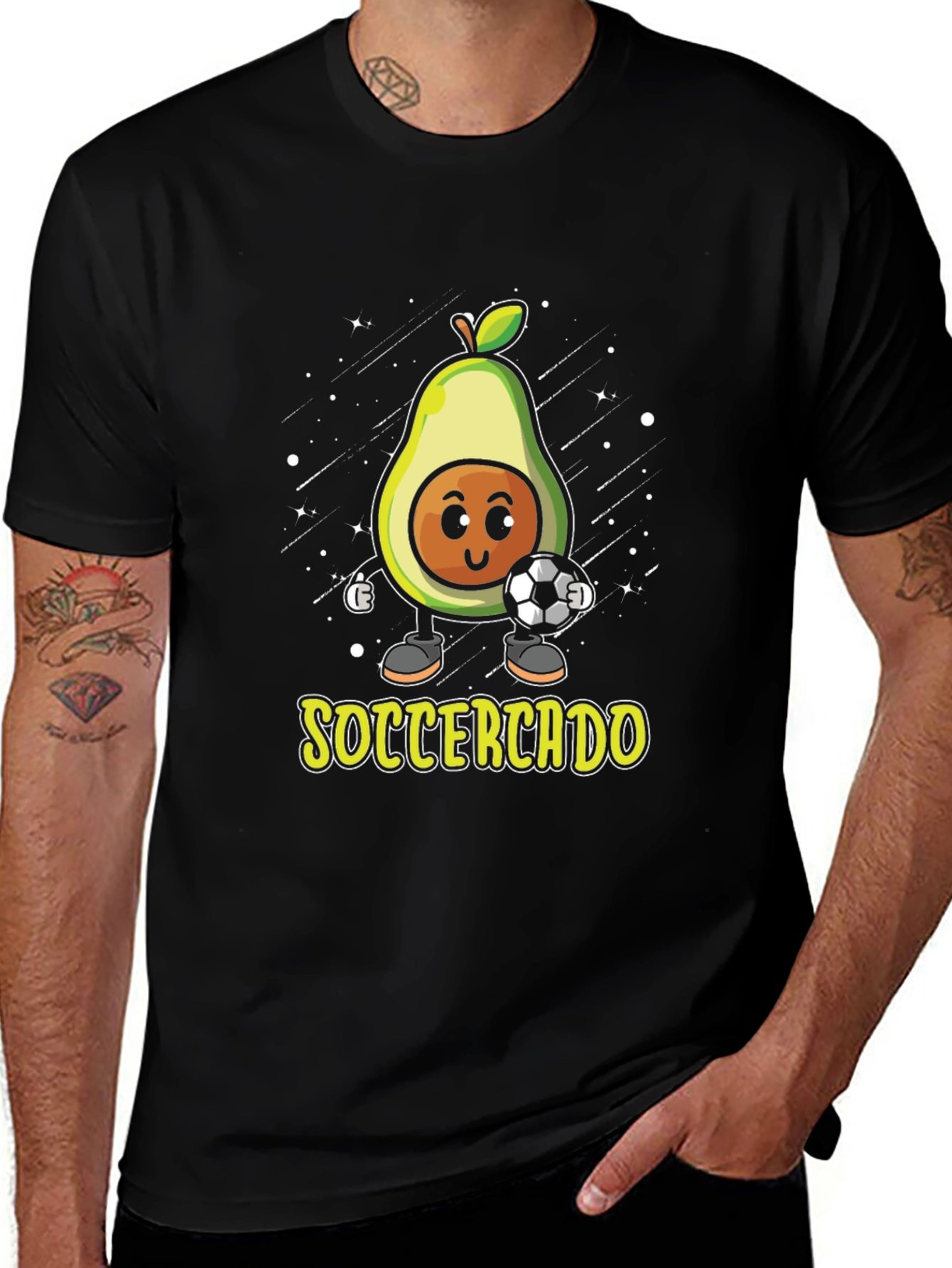 Variant 17 of Soccercado Black T-Shirt - Avocado Soccer Pun Tee