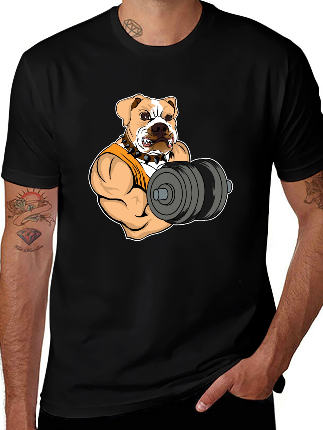 Variant 8 of Muscle Dog Lifting Weights T-Shirt