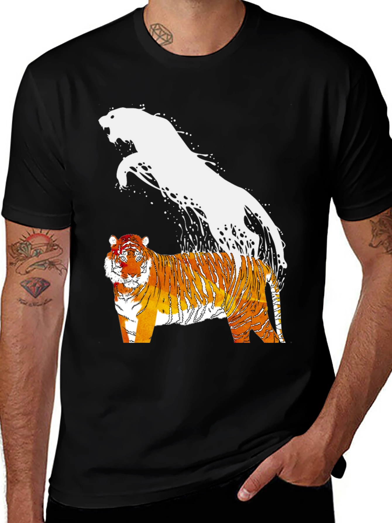 Variant 15 of Tiger Spirit Graphic Tee - Black