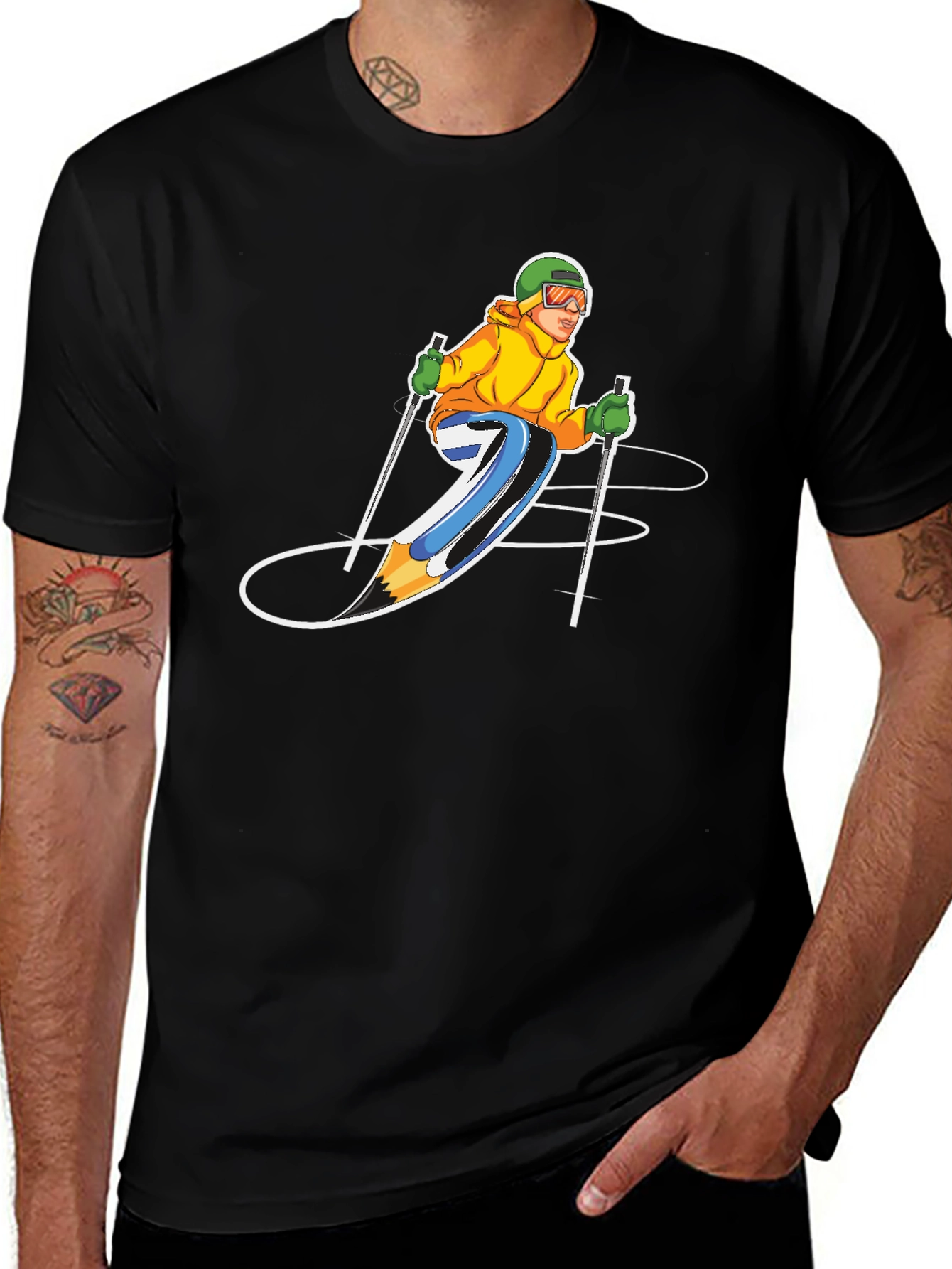 Variant 25 of Skier Graphic T-Shirt - Sporty Style!