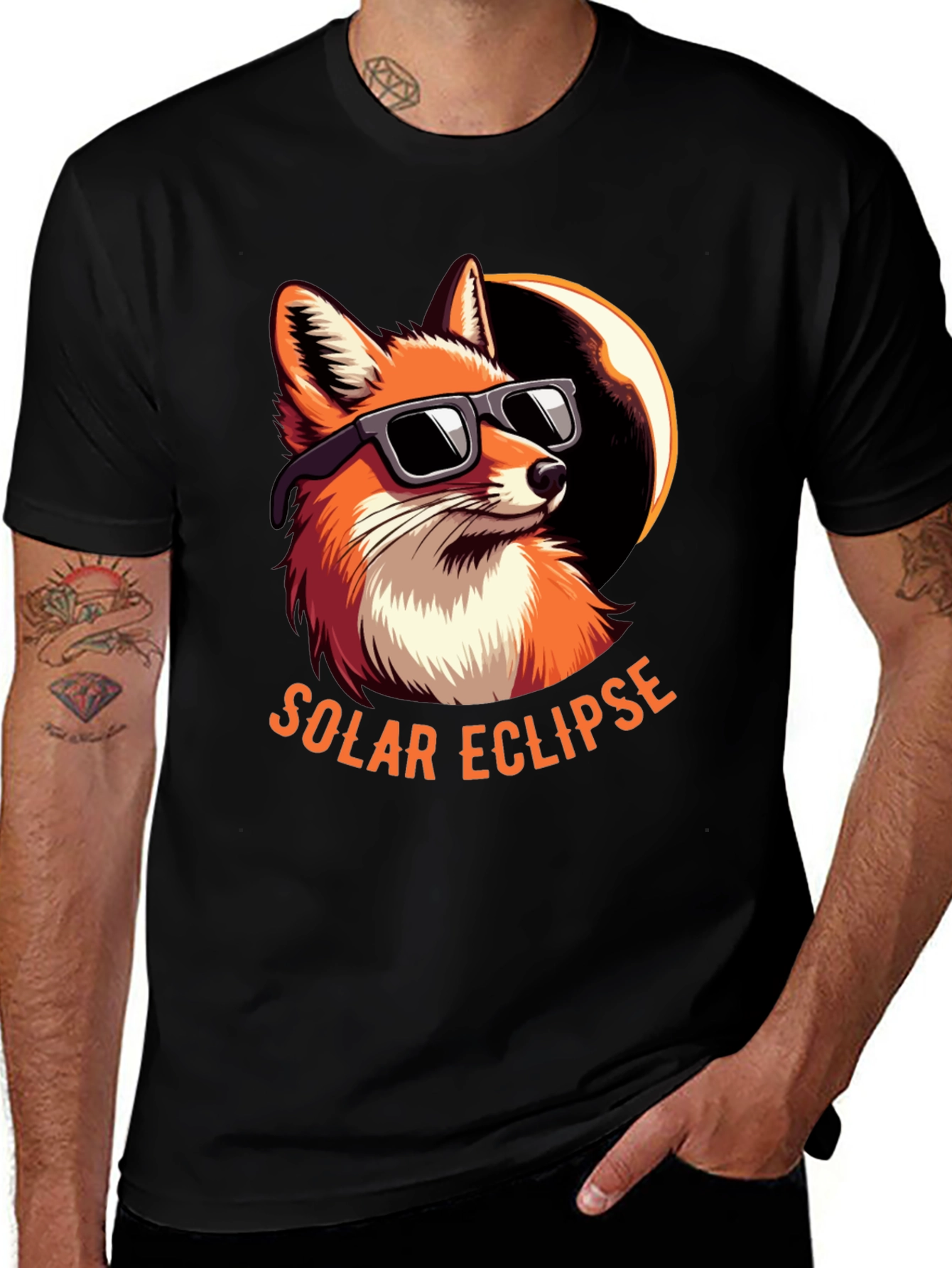 Variant 7 of Solar Eclipse Fox Graphic Tee
