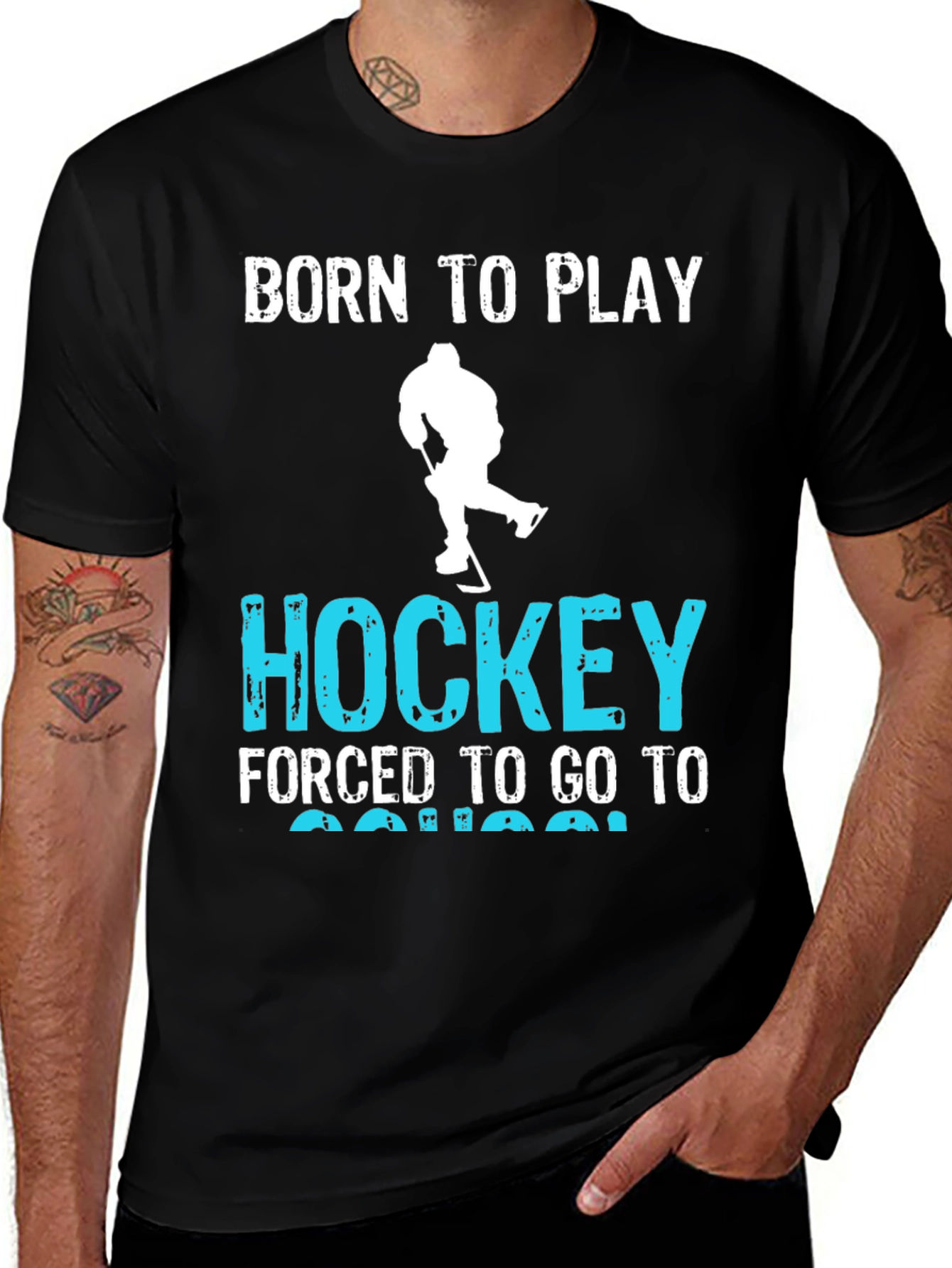 Variant 2 of Born to Play Hockey Graphic Tee