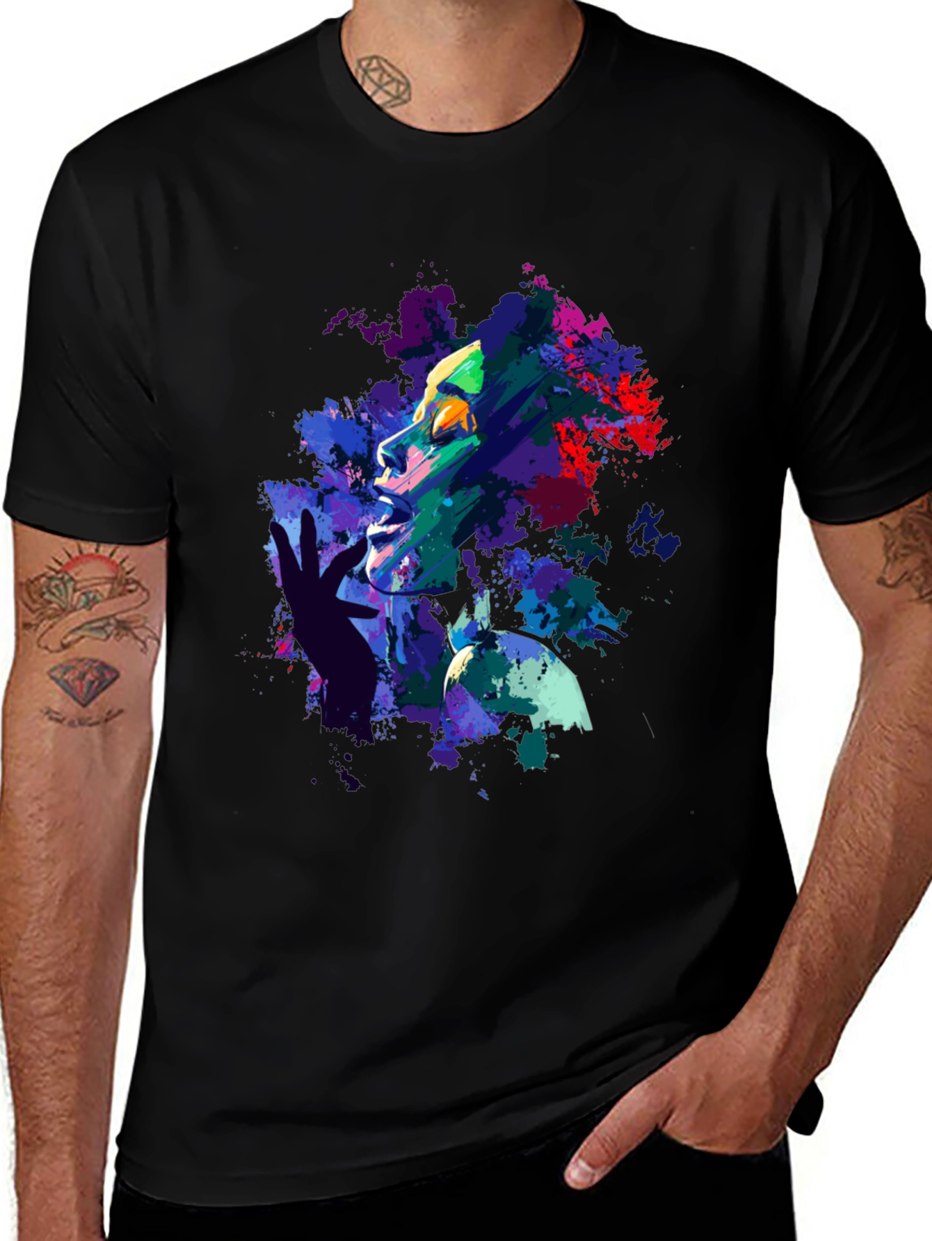 Variant 25 of Abstract Art Print Black T-Shirt
