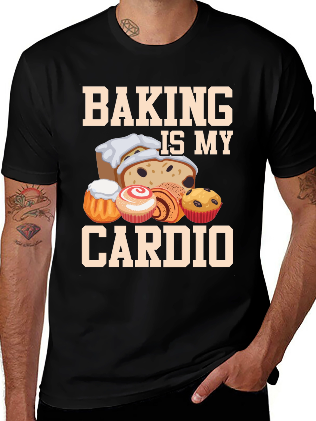 Variant 7 of Baking Is My Cardio T-Shirt Funny Baker Tee