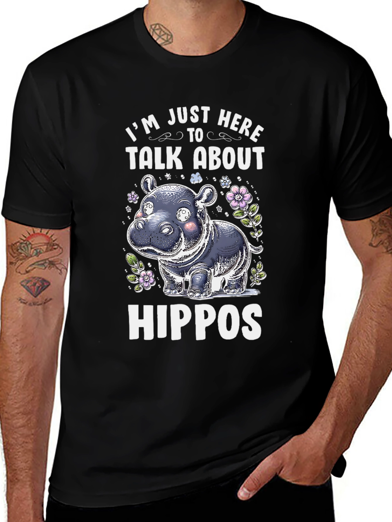 Variant 16 of Hippos T-Shirt - I'm Just Here to Talk About Hippos