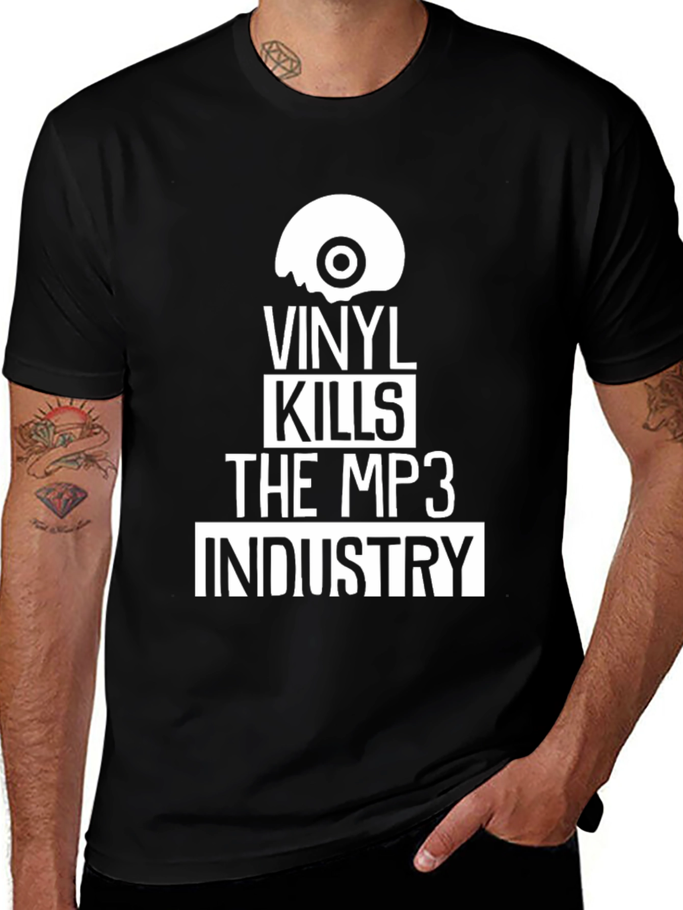 Variant 29 of Vinyl Kills MP3 Industry Graphic Tee