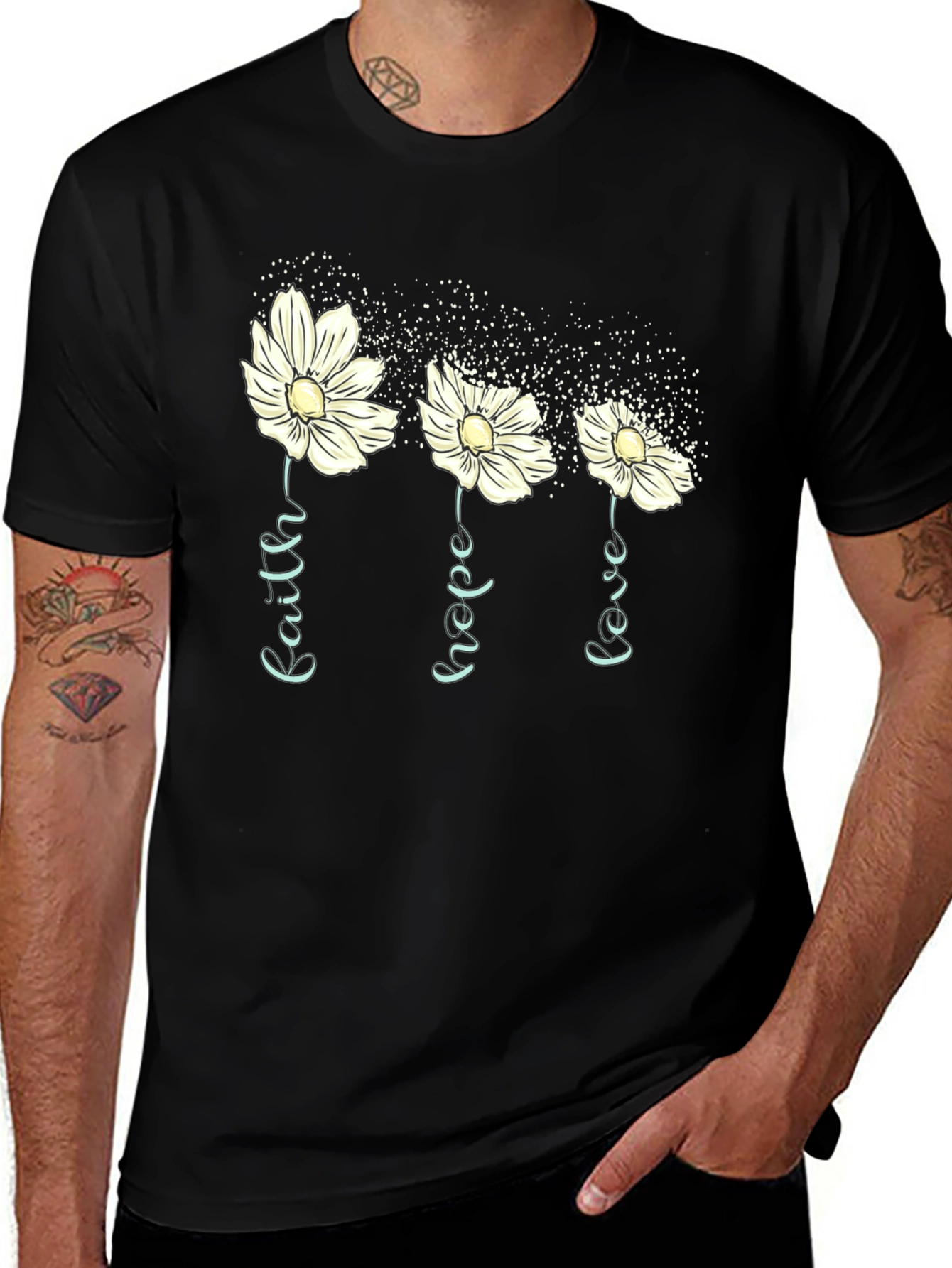 Variant 18 of Faith, Hope, Love Floral T-Shirt