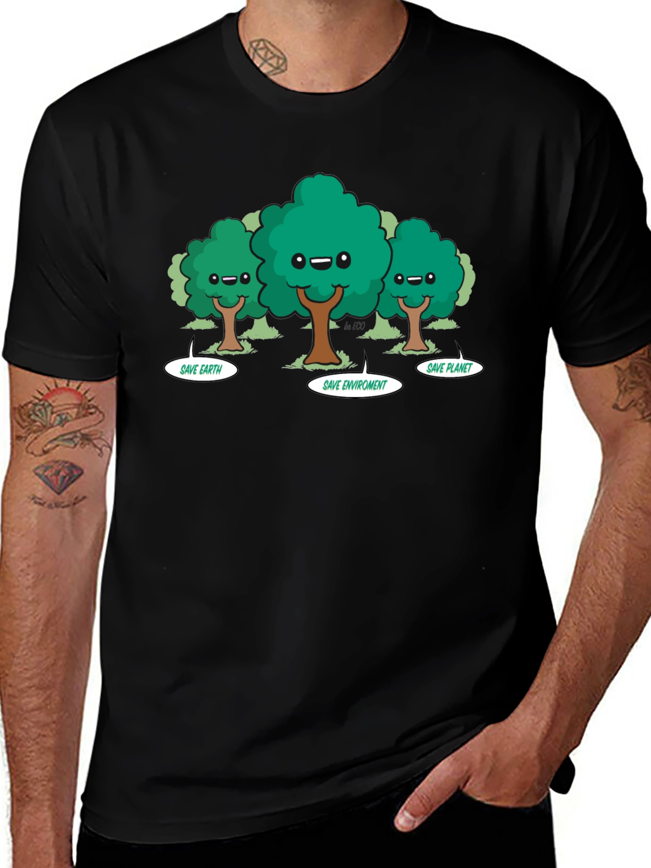 Variant 10 of Eco-Friendly Cartoon Trees T-Shirt