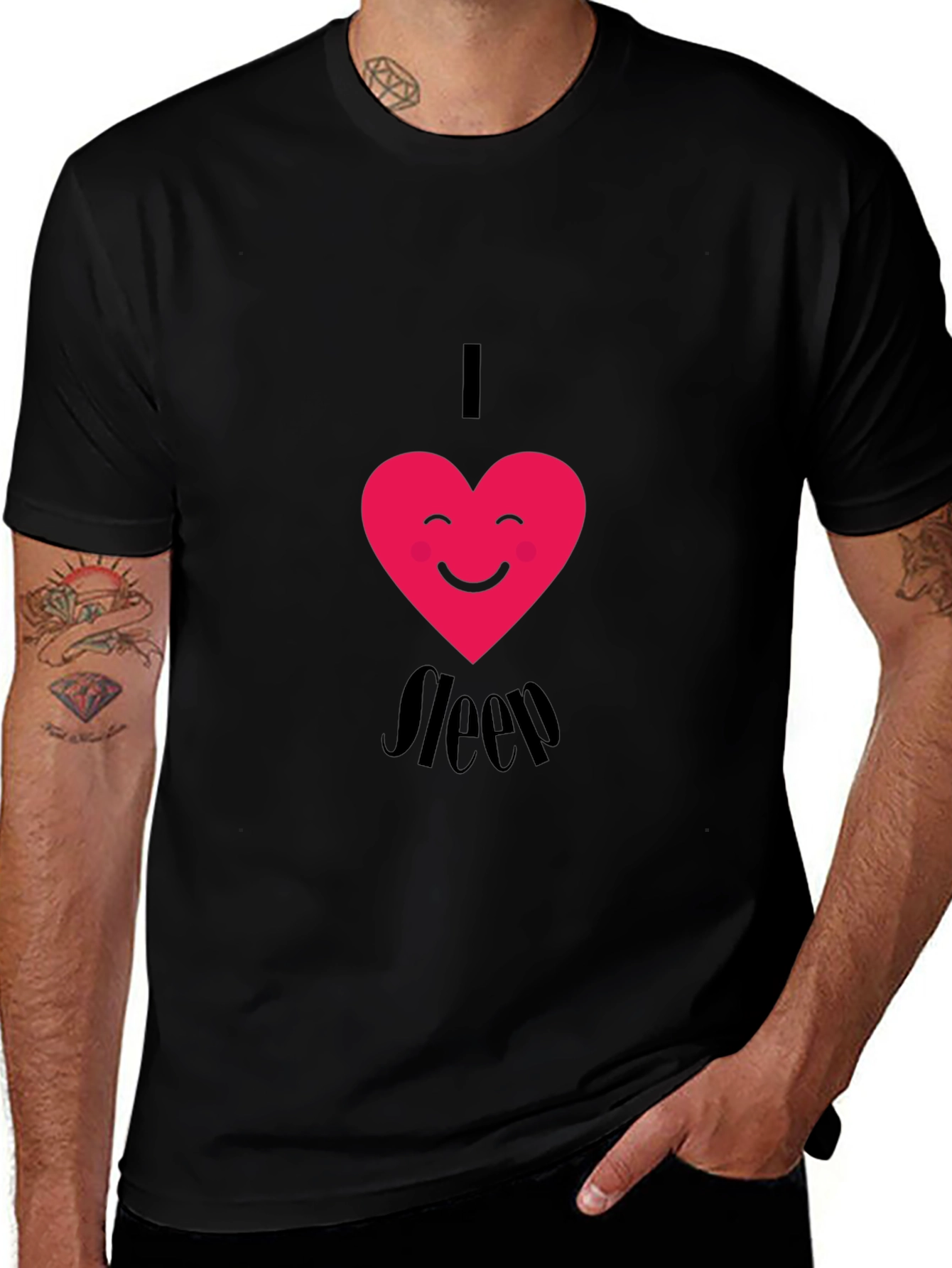 Variant 3 of I Heart Sleep Graphic T-Shirt - Black