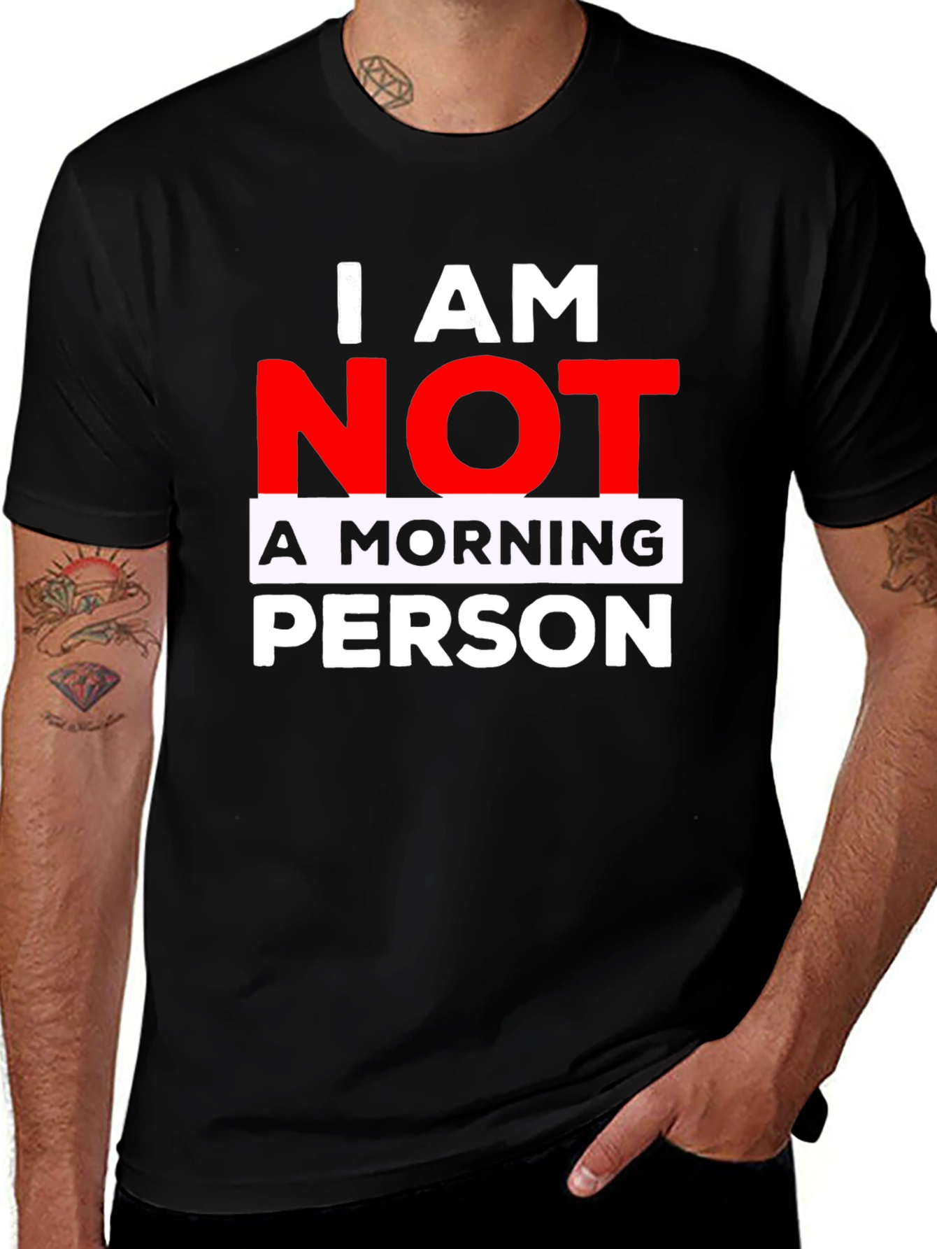 I am NOT a Morning Person Black Graphic Tee