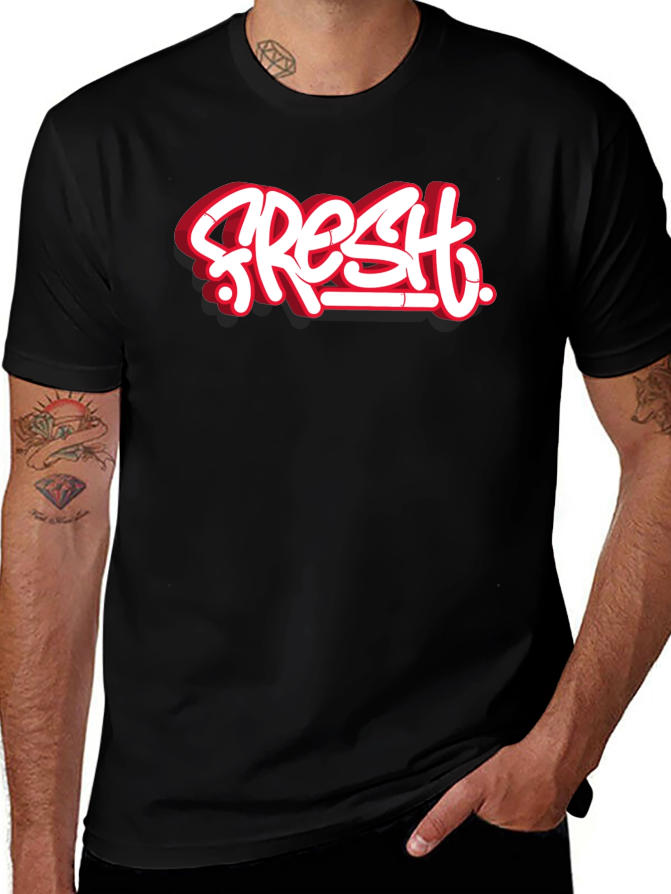 Variant 17 of Fresh Graffiti Style Black T-Shirt