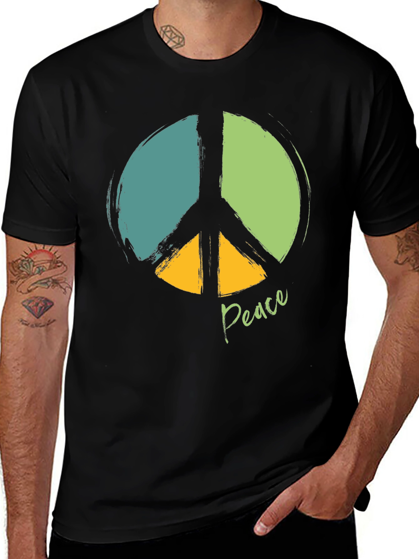 Variant 7 of Peace Sign Graphic T-Shirt - Retro Style
