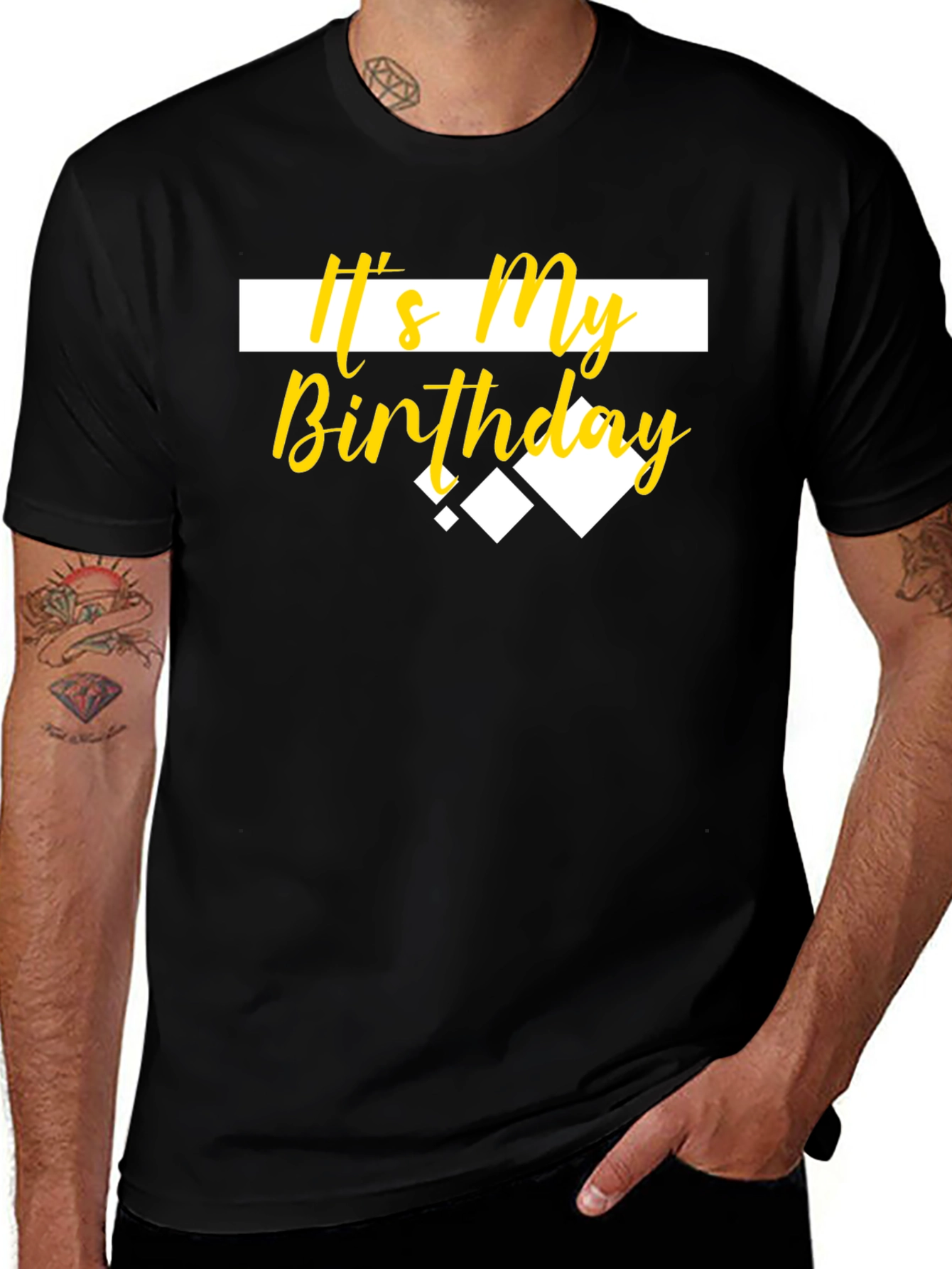 Variant 8 of It's My Birthday T-Shirt - Black Graphic Tee