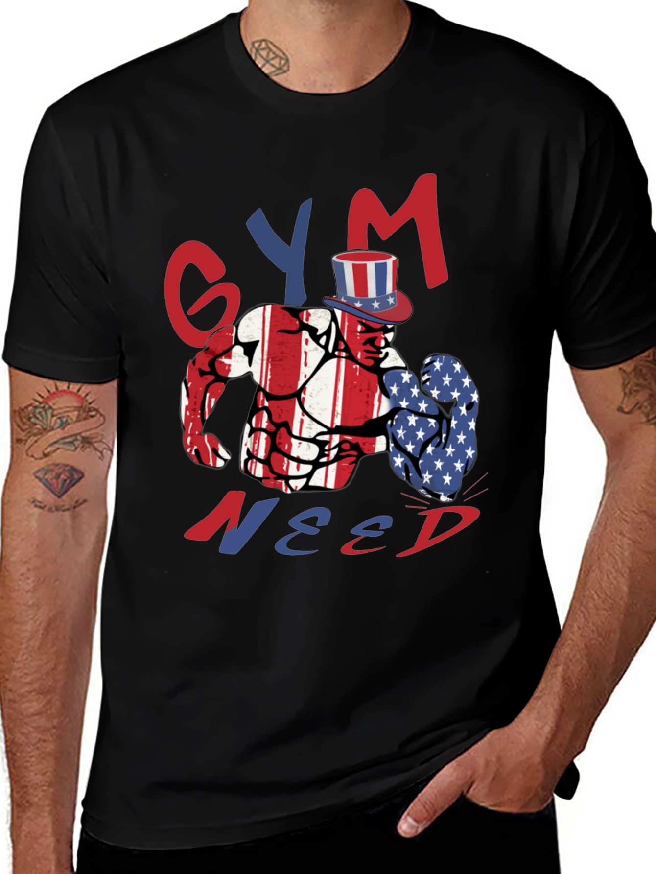 Variant 7 of Patriotic Gym Need T-Shirt