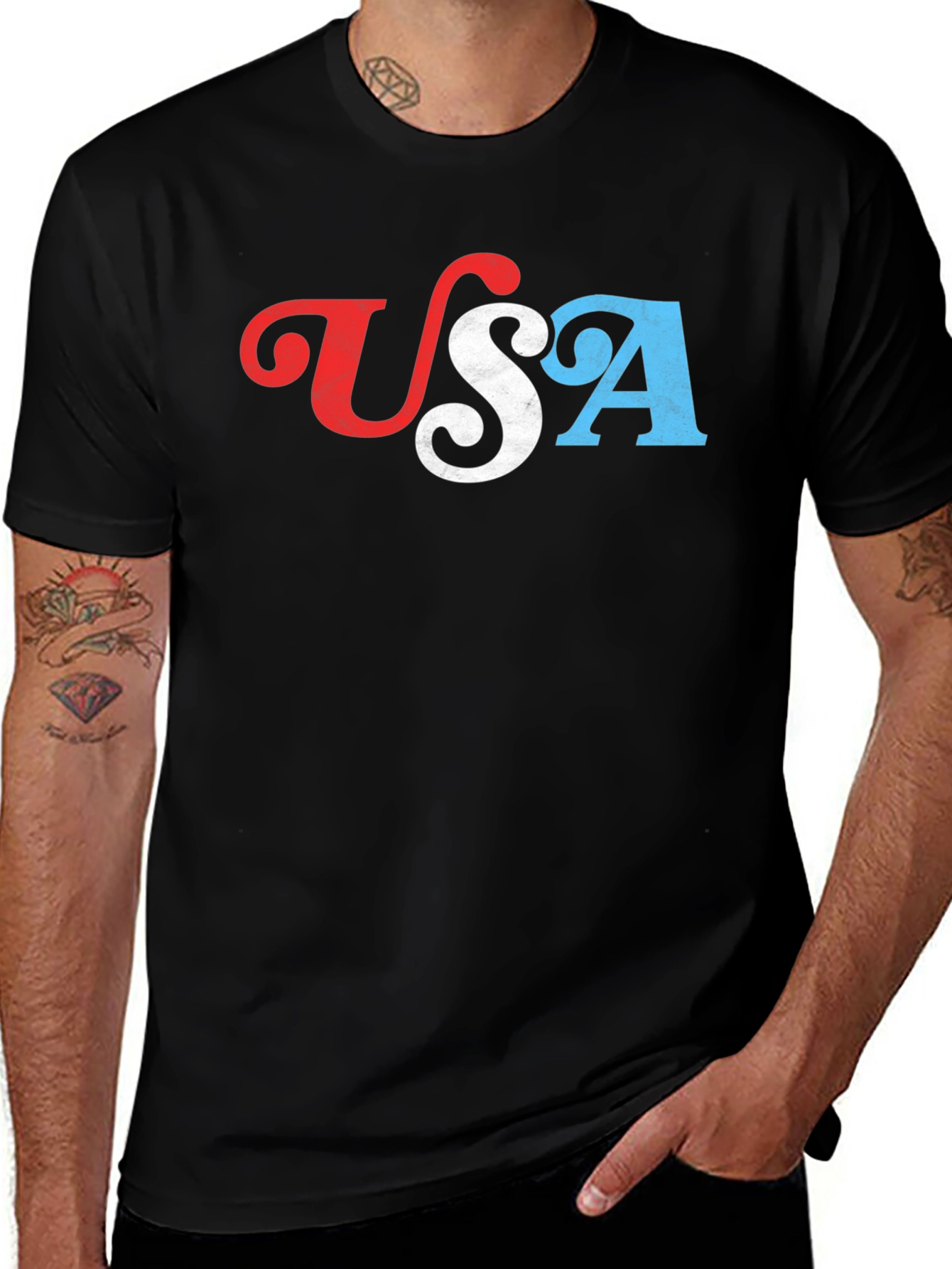 Variant 10 of Retro USA T-Shirt - Patriotic American Pride