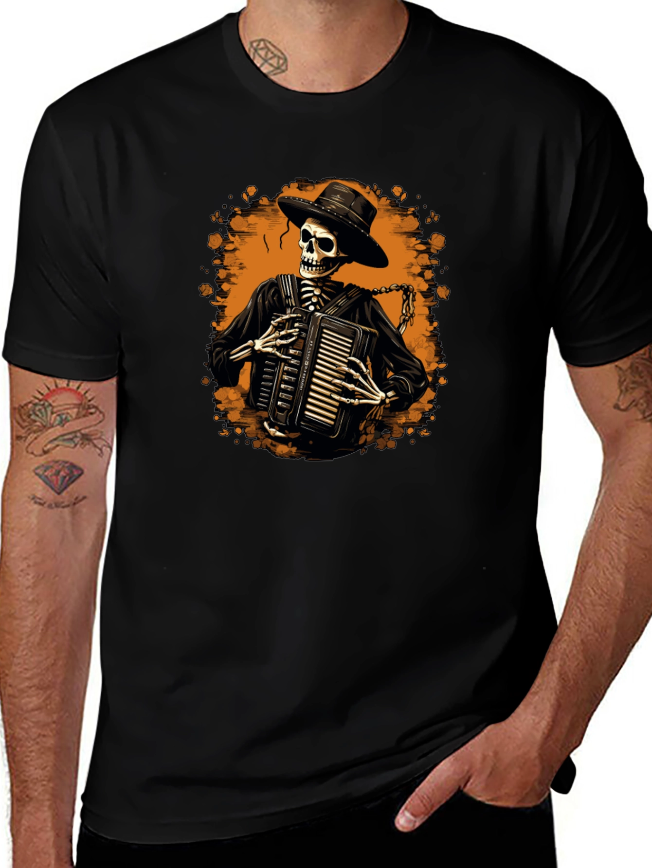 Variant 26 of Skeleton Accordion Player T-Shirt