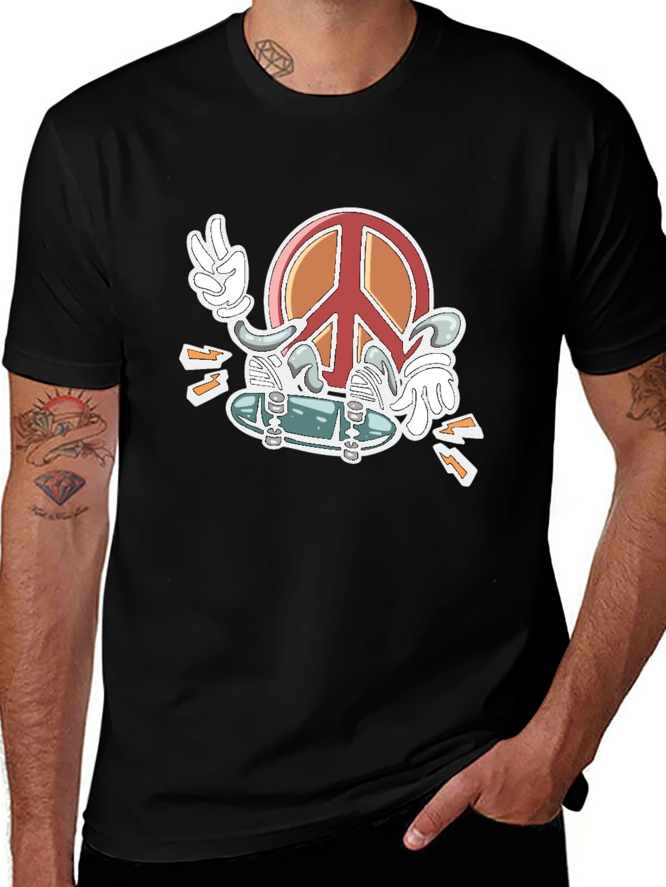 Variant 20 of Peace Sign Skateboard Graphic T-Shirt