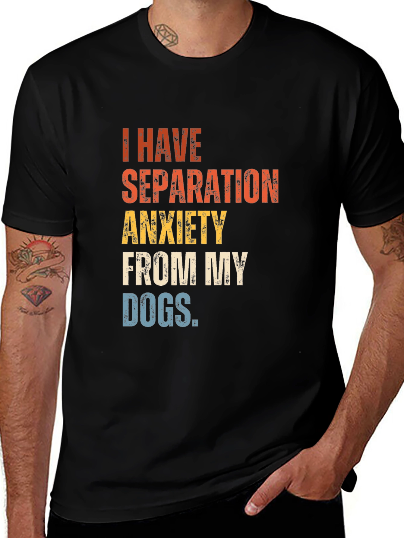 Variant 12 of Separation Anxiety Dogs Tee - Trendy Graphic T-Shirt